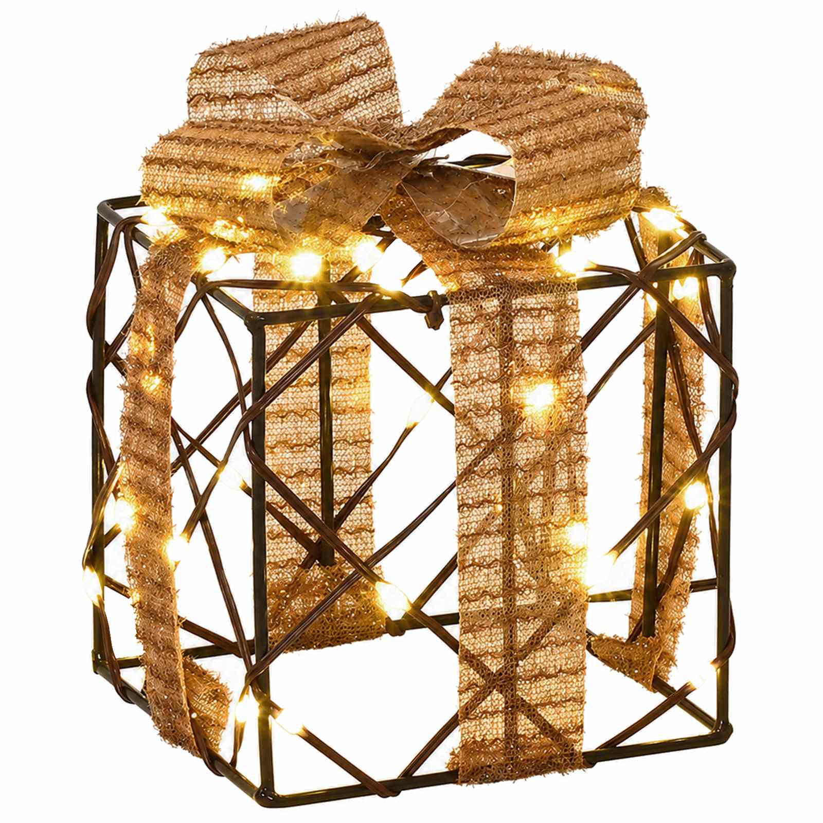 Scatola regalo di Natale illuminata 3 pz 150 LED Bianco caldo