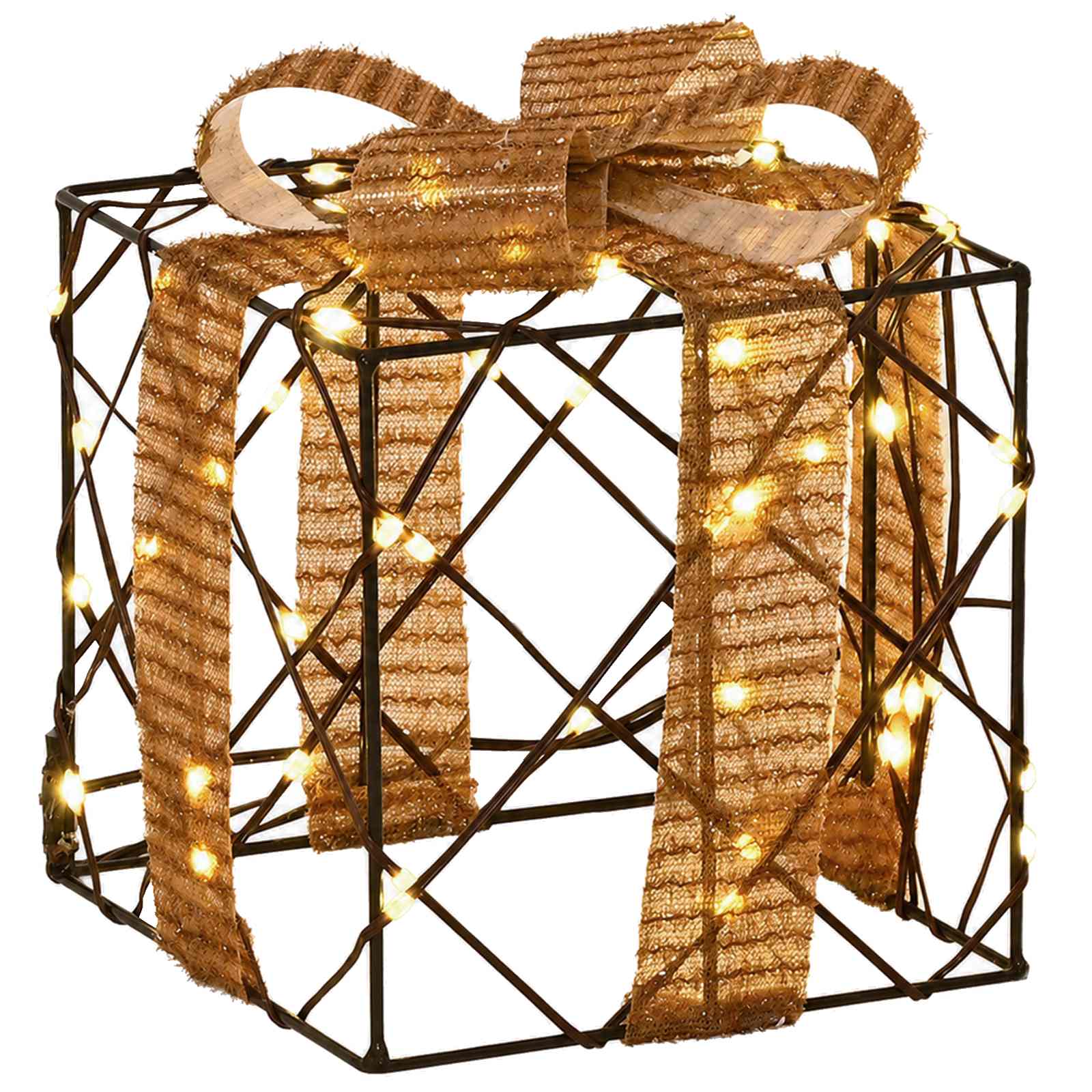 Scatola regalo di Natale illuminata 3 pz 150 LED Bianco caldo
