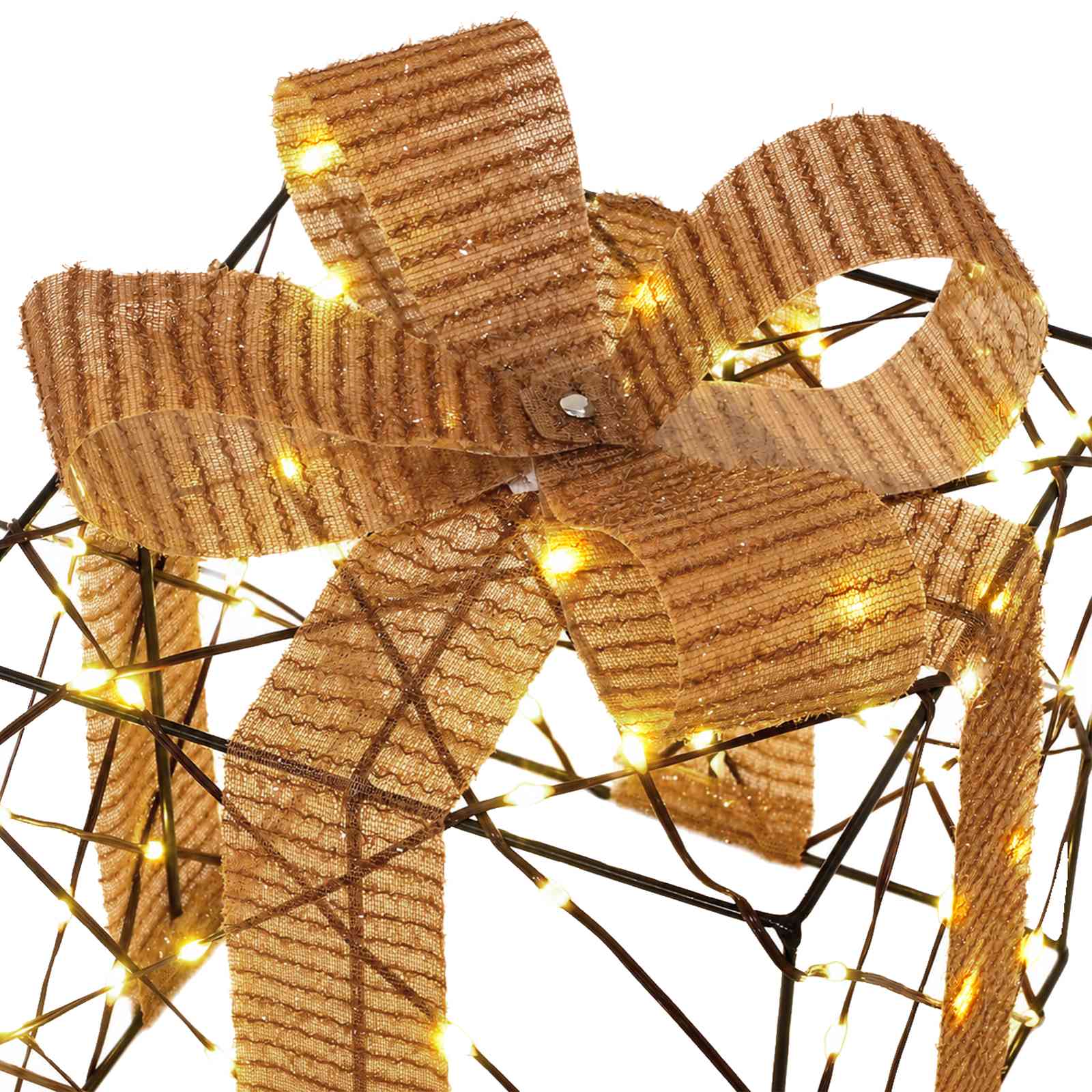 Scatola regalo di Natale illuminata 3 pz 150 LED Bianco caldo