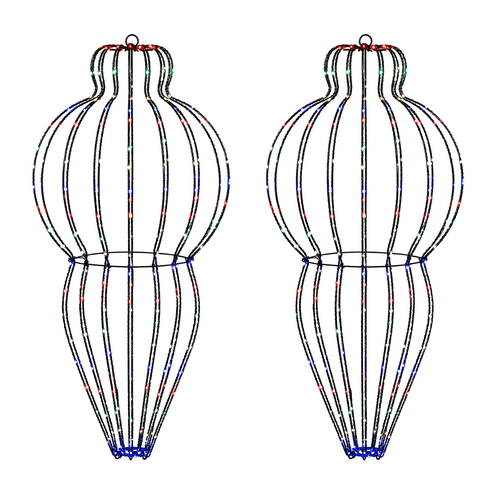 Luce a punta di Natale 2 pz 640 LED Multicolore Ø 40 x 75 cm