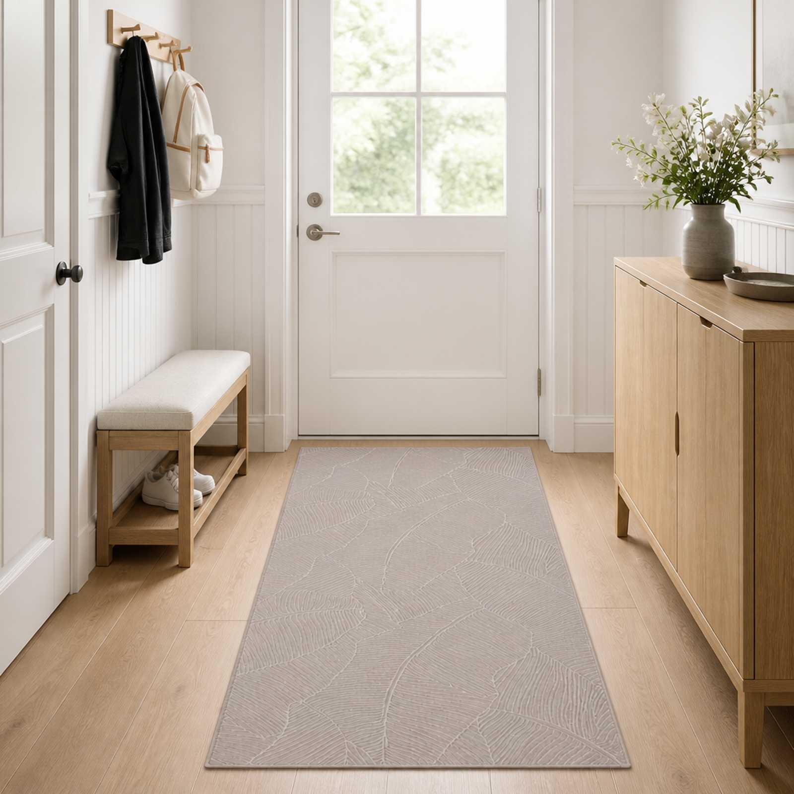 Tappeto IZA Beige 80 x 200 cm 100% Poliestere Pelo basso