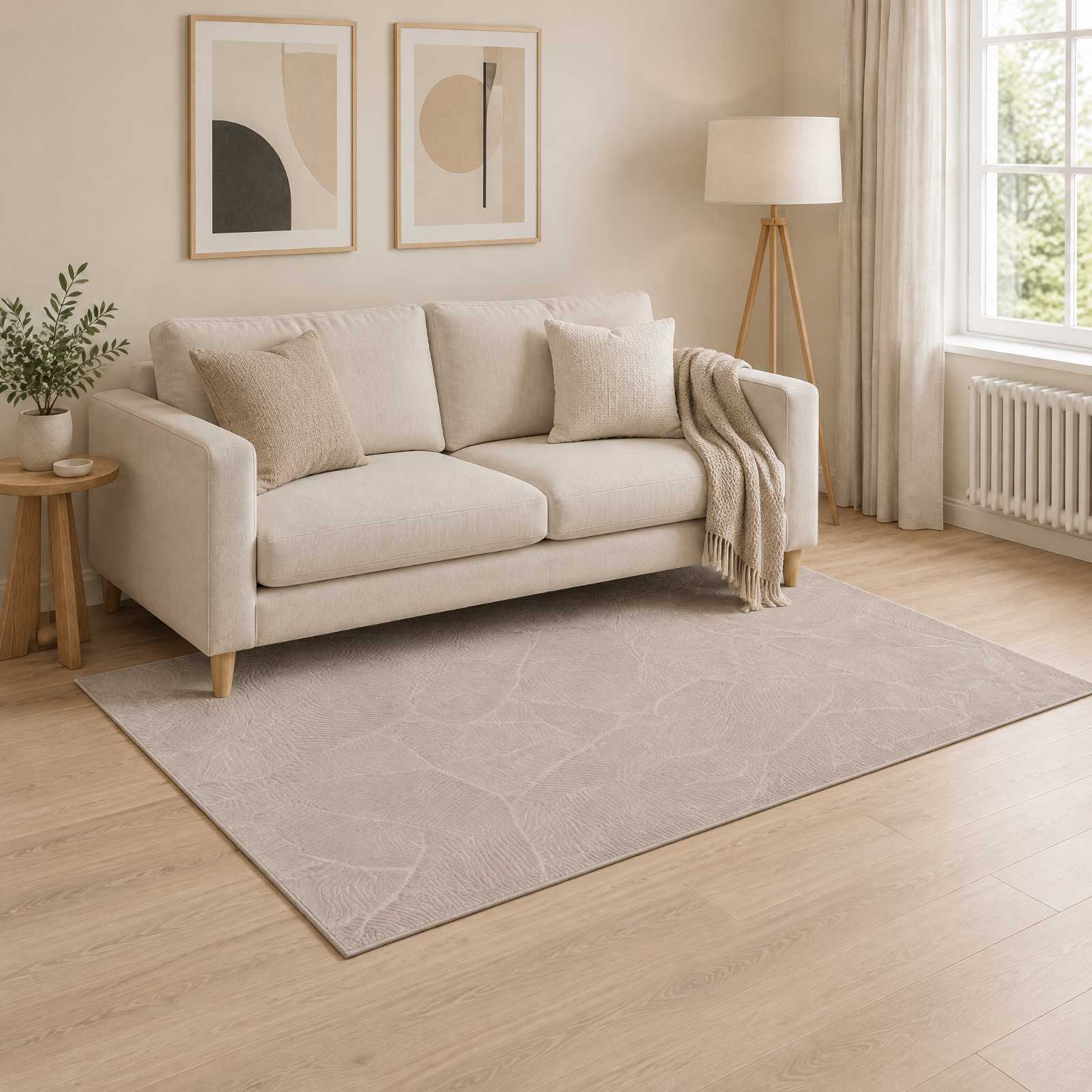Tappeto IZA Beige 120 x 170 cm 100% Poliestere Pelo basso