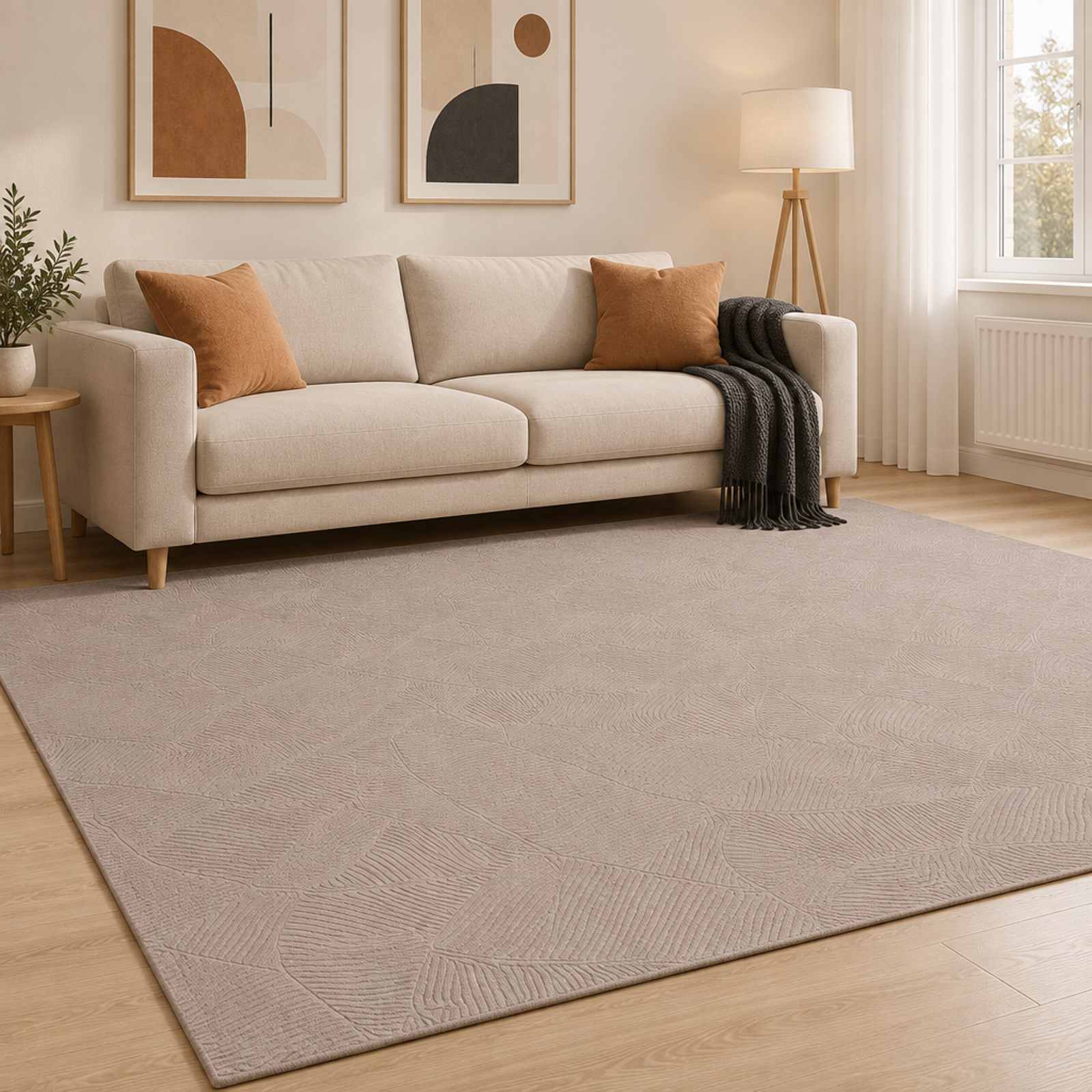 Tappeto IZA Beige 200 x 280 cm 100% Poliestere Pelo basso