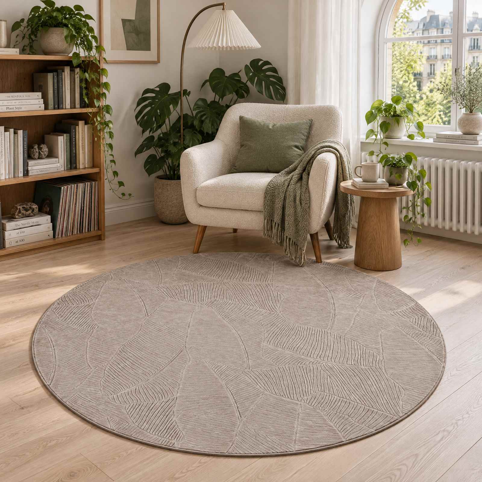 Tappeto IZA Beige Ø 160 cm 100% Poliestere Pelo basso