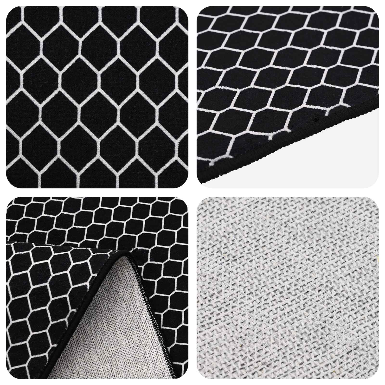Tappeto ORIZ Motivo a rete nero 240 x 340 cm 100% Poliestere