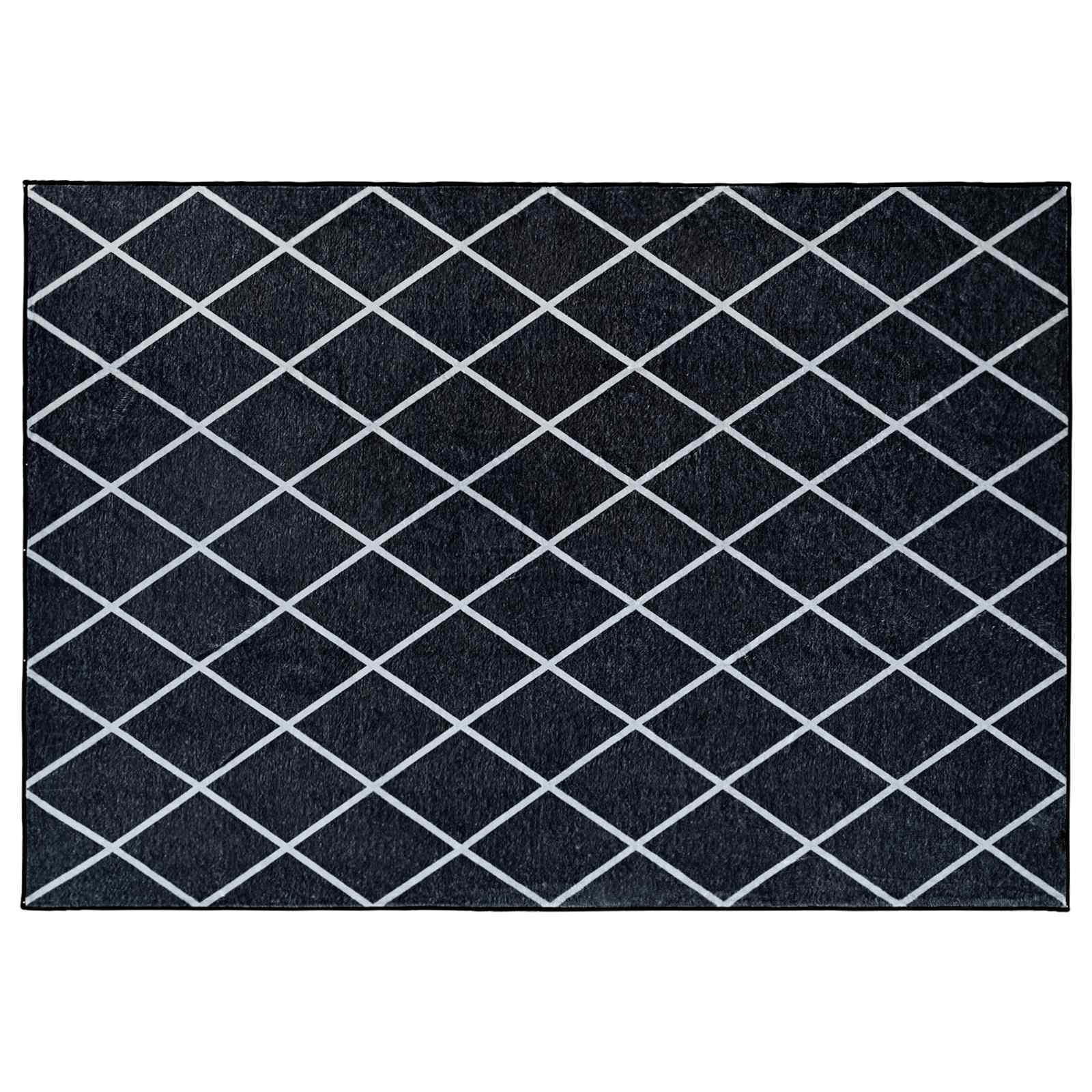 Tappeto ORIZ Motivo a diamante nero 240 x 340 cm