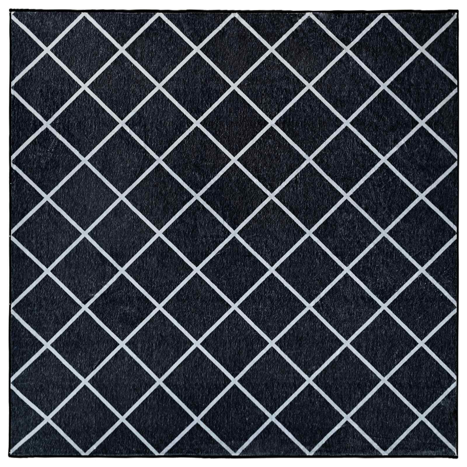 Tappeto ORIZ Motivo a diamante nero 240 x 240 cm