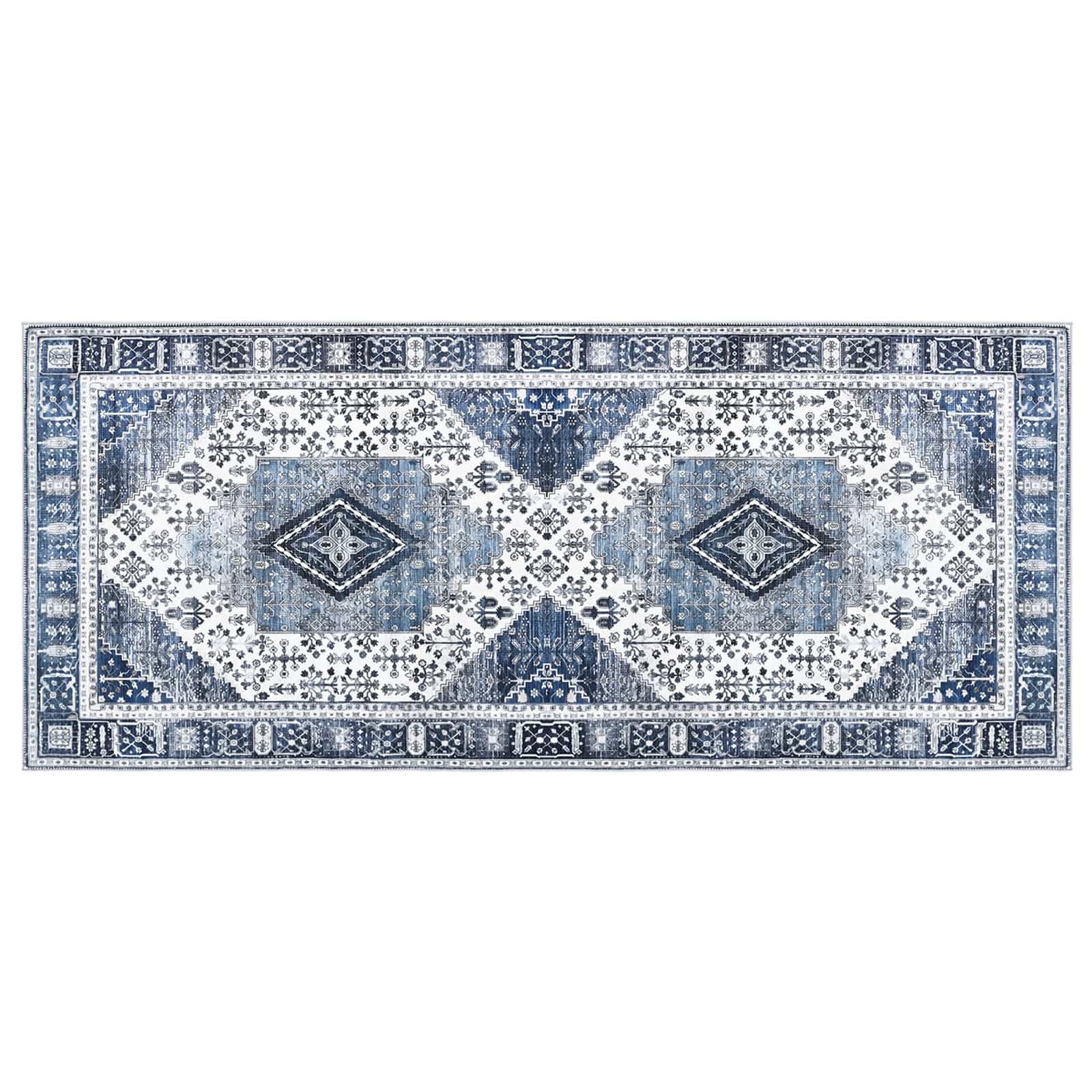 Tappeto ORIZ Blu Scuro 80 x 200 cm 100% Poliestere
