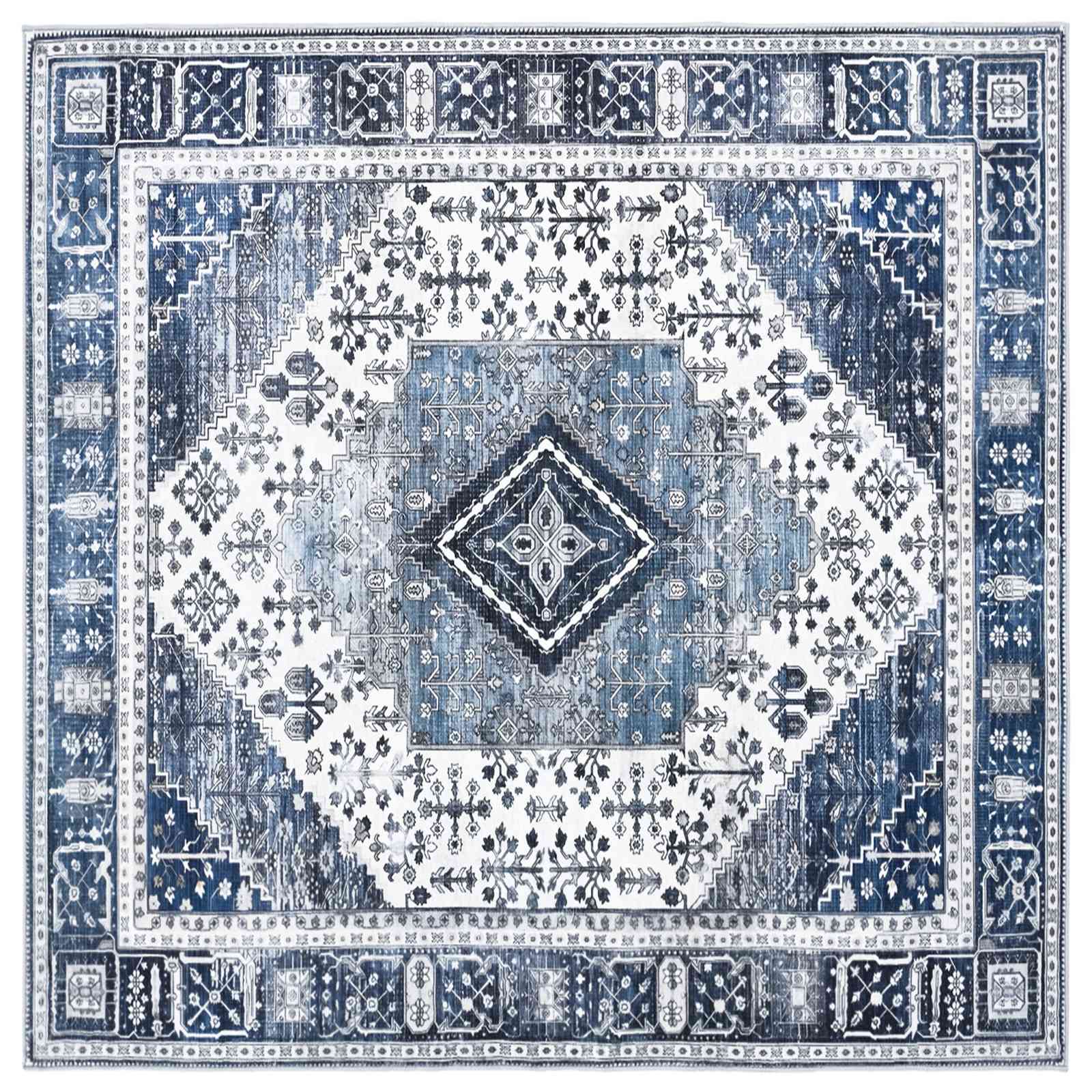 Tappeto ORIZ Blu Scuro 160 x 160 cm 100% Poliestere