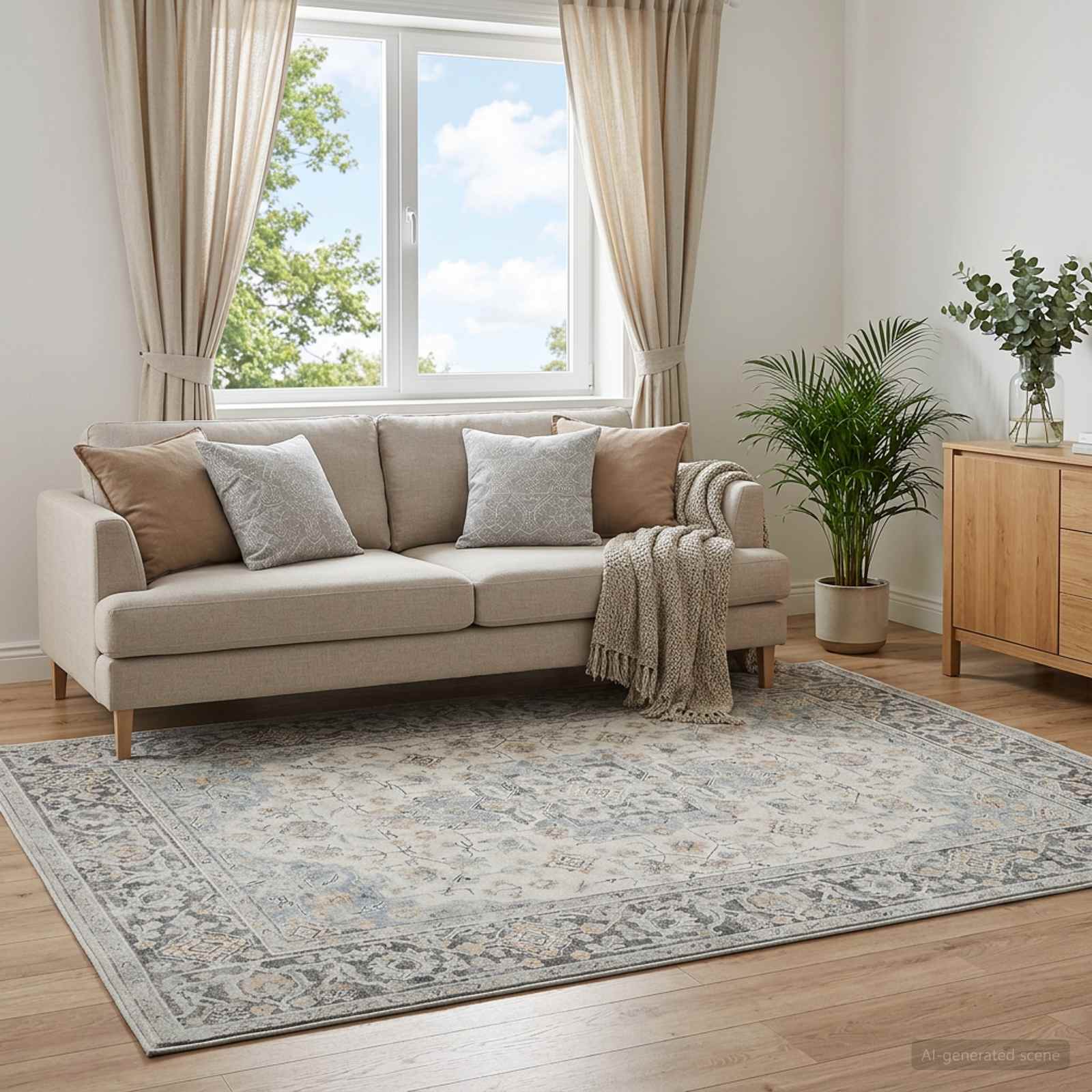 Tappeto ORIZ Crema 80 x 150 cm 100% Poliestere