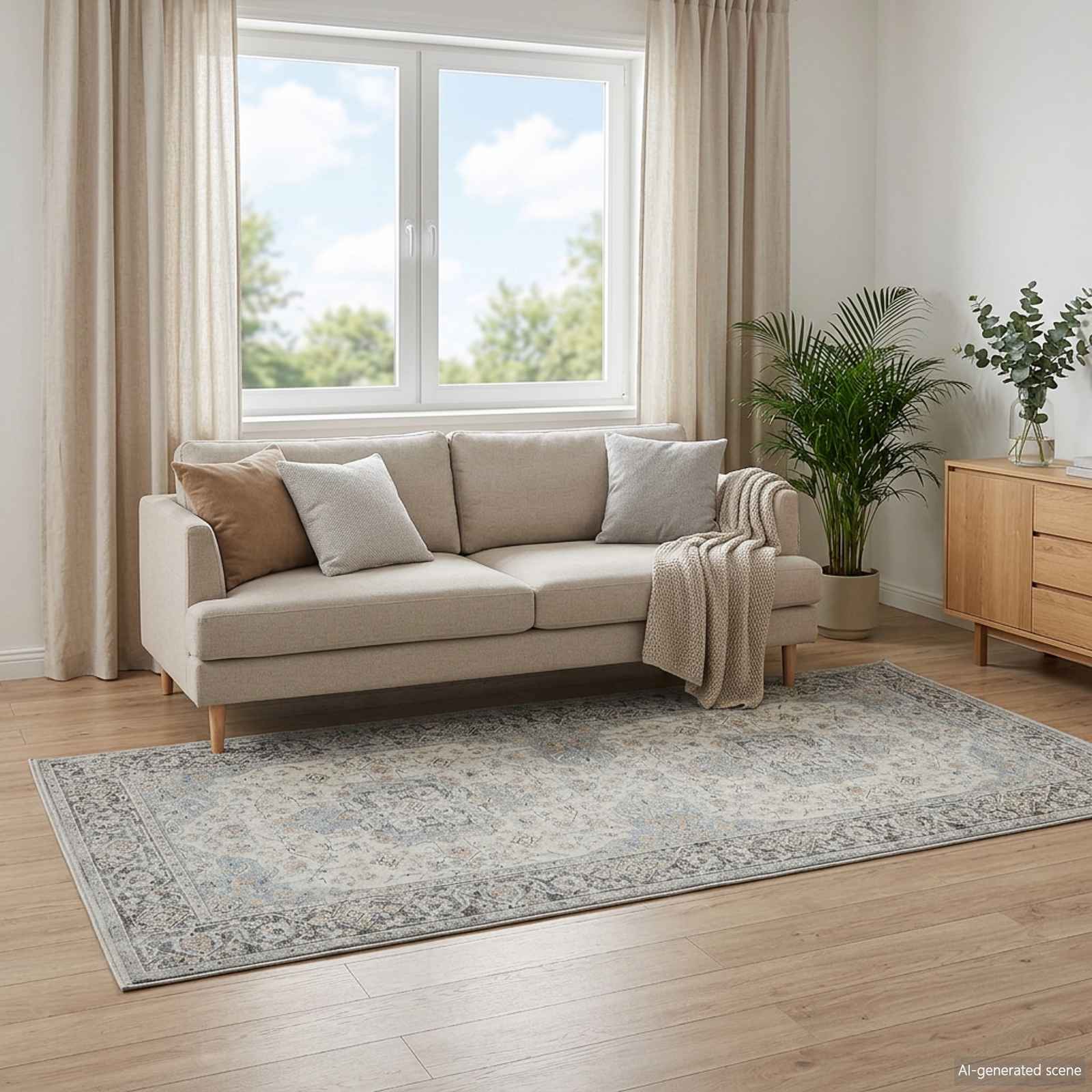 Tappeto ORIZ Crema 80 x 200 cm 100% Poliestere