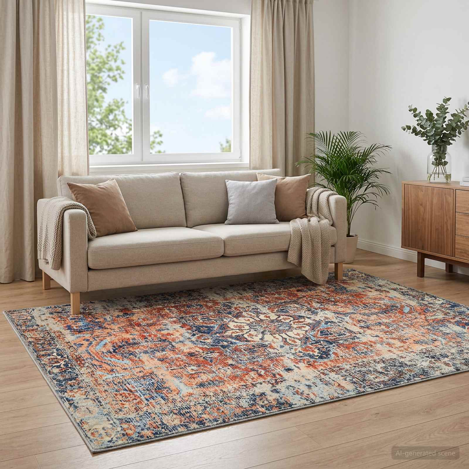 Tappeto ORIZ Arancione 80 x 150 cm 100% Poliestere