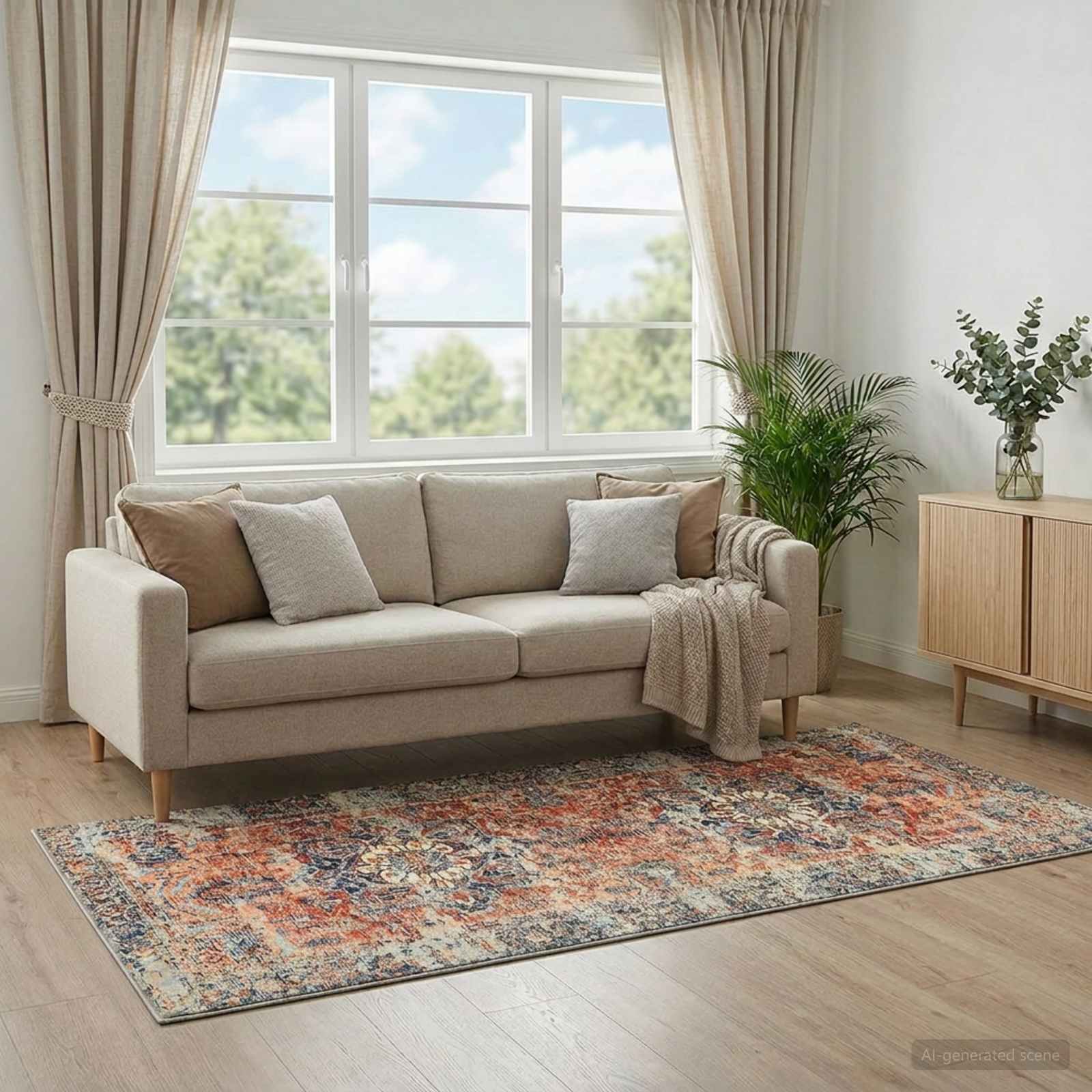 Tappeto ORIZ Arancione 80 x 200 cm 100% Poliestere