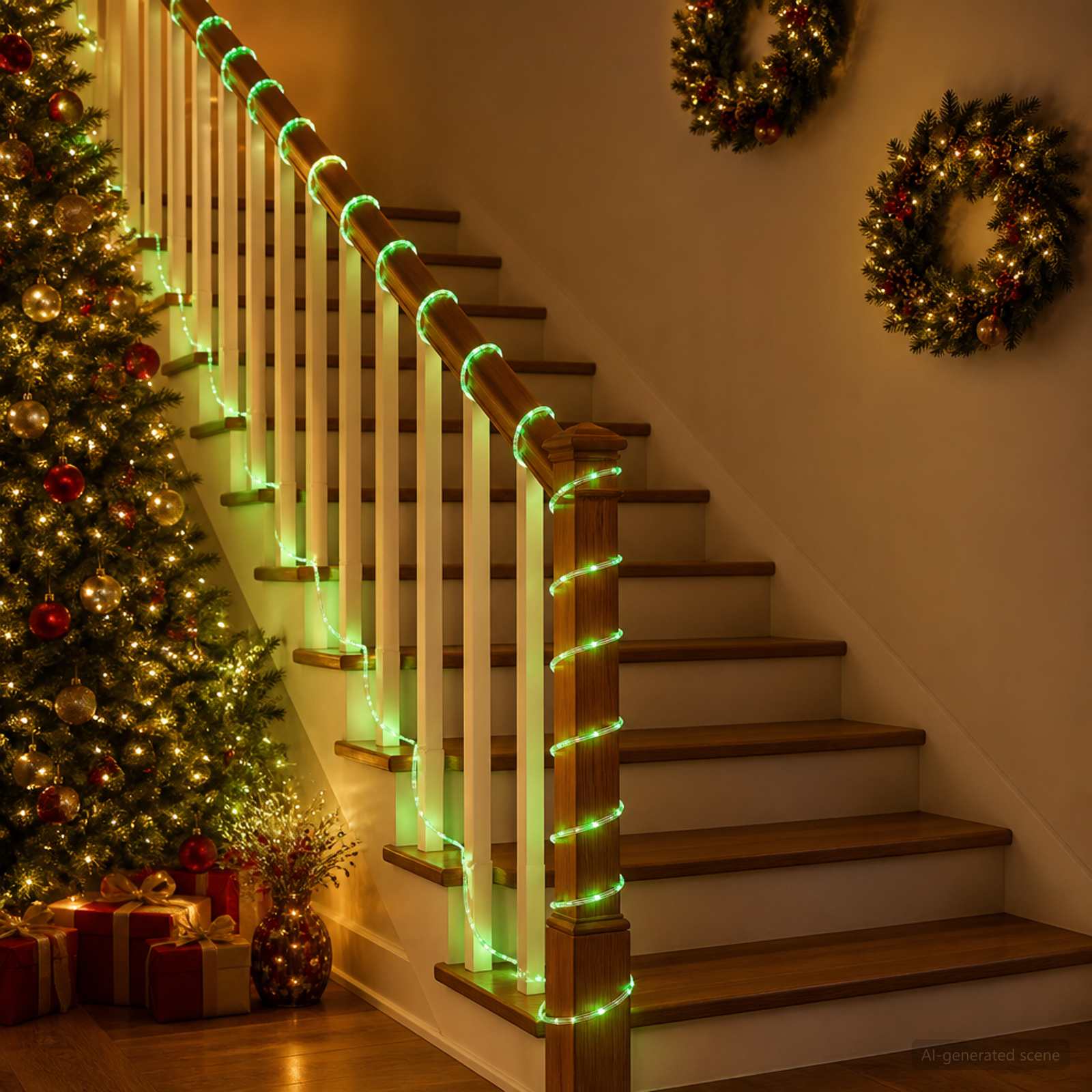 Tubo luminoso LED di Natale 1200 LED Verde 50 m