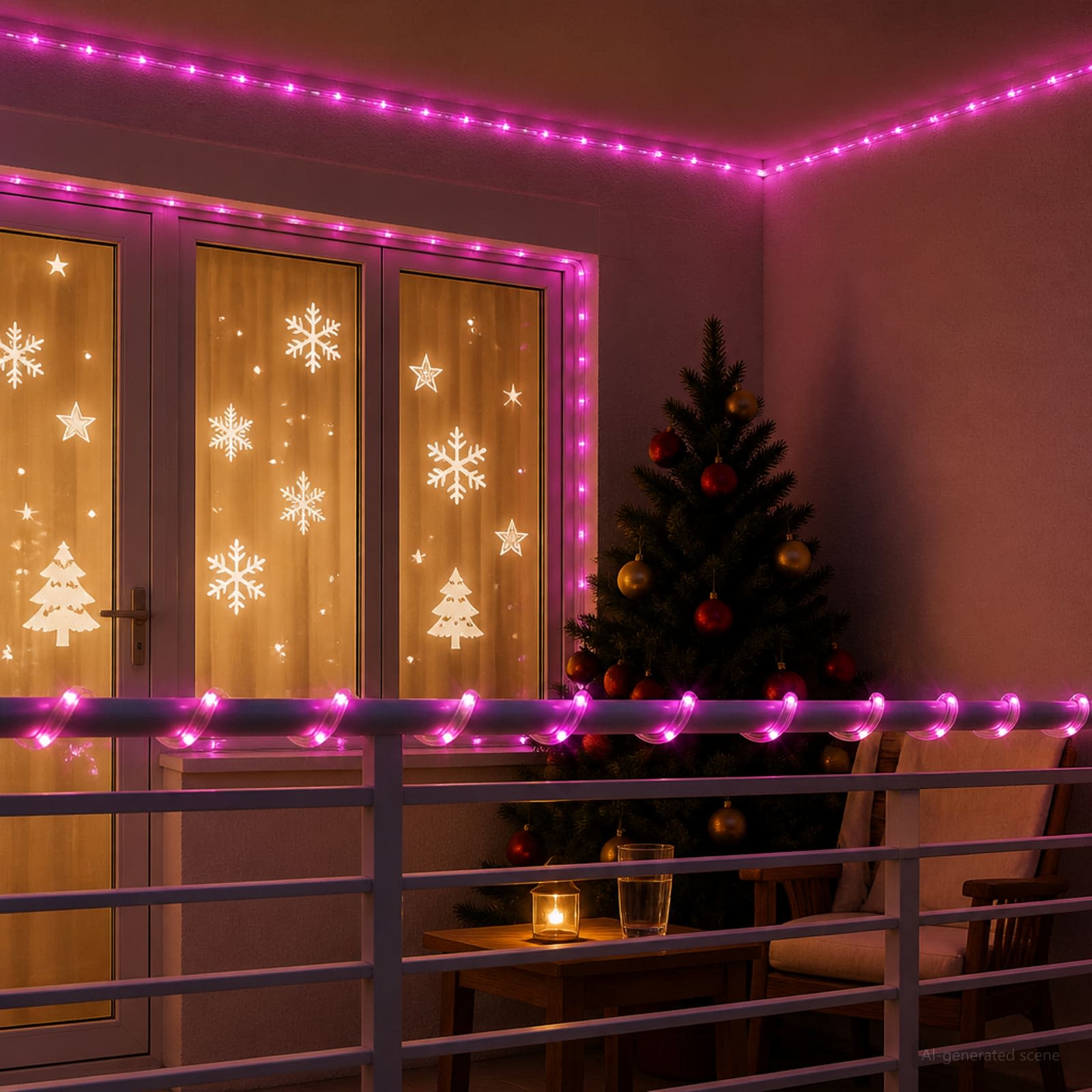 Tubo luminoso LED di Natale 120 LED Rosa 5 m