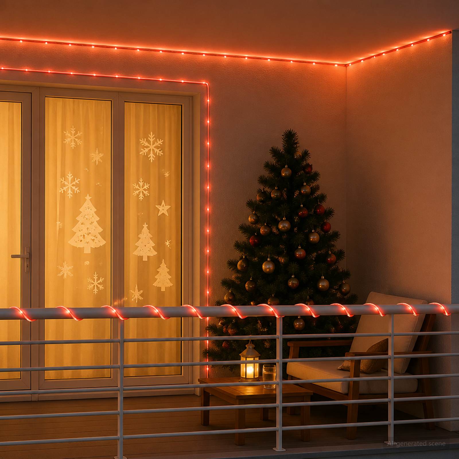 Tubo luminoso LED di Natale 1200 LED Rosso 50 m