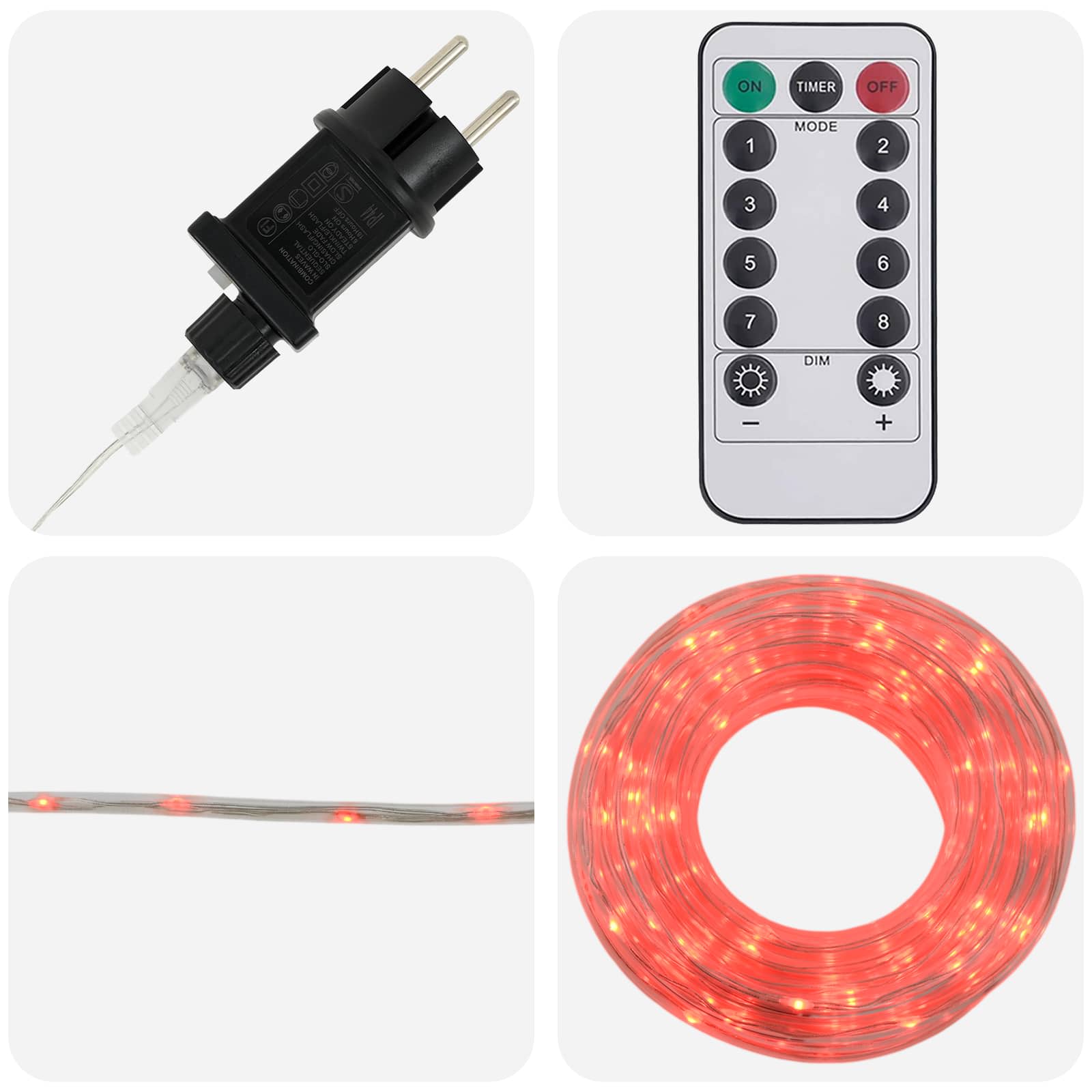Tubo luminoso LED di Natale 1200 LED Rosso 50 m