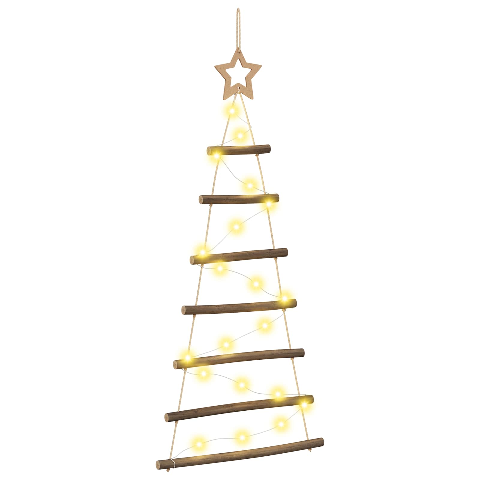 Albero di Natale appeso 90 cm 30 LED Bianco caldo