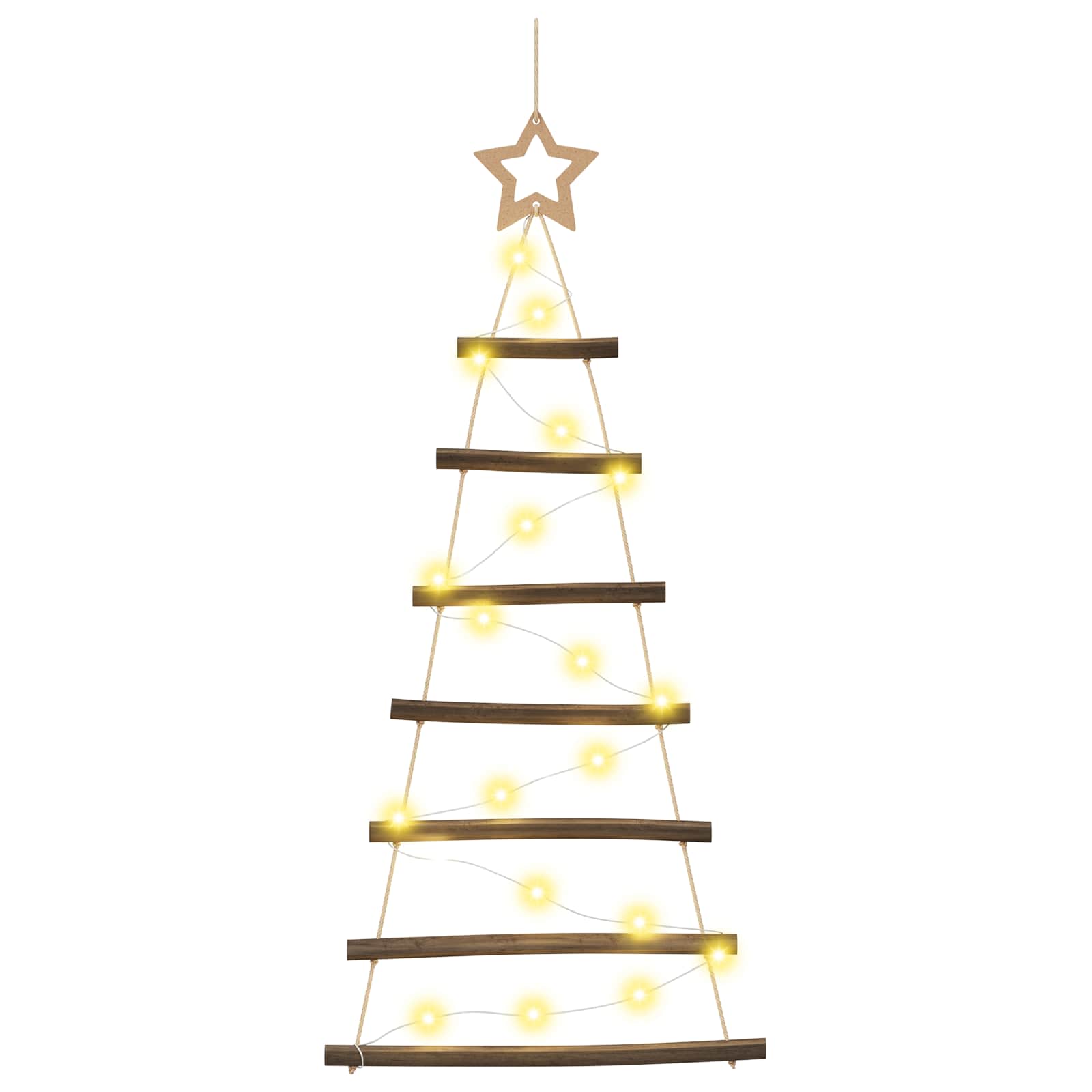 Albero di Natale appeso 90 cm 30 LED Bianco caldo