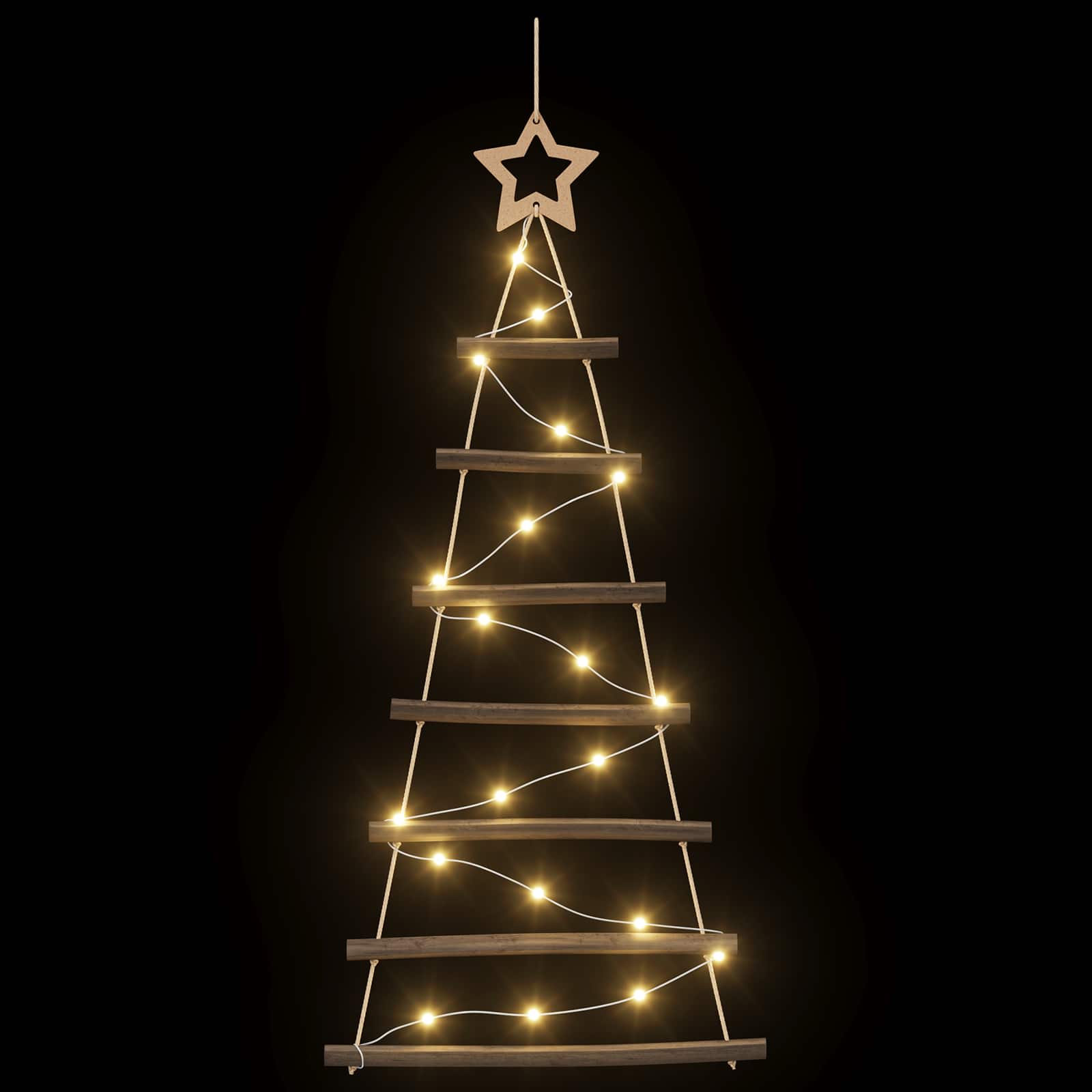 Albero di Natale appeso 90 cm 30 LED Bianco caldo