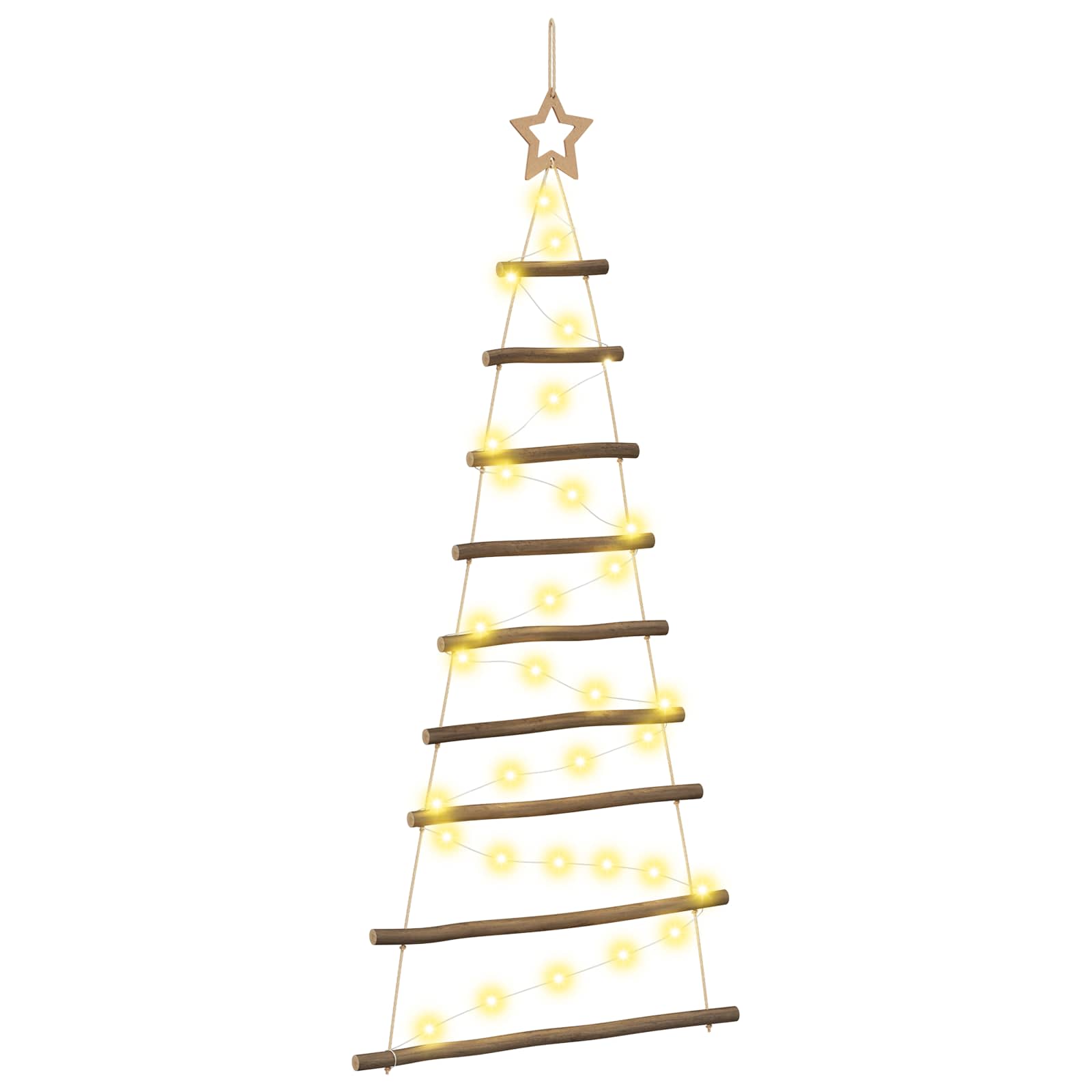 Albero di Natale appeso 120 cm 50 LED Bianco caldo