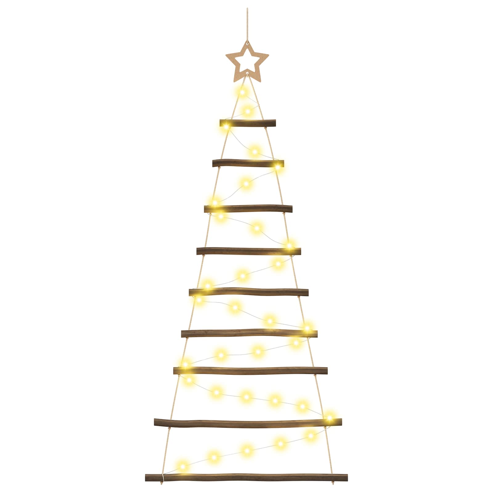 Albero di Natale appeso 120 cm 50 LED Bianco caldo