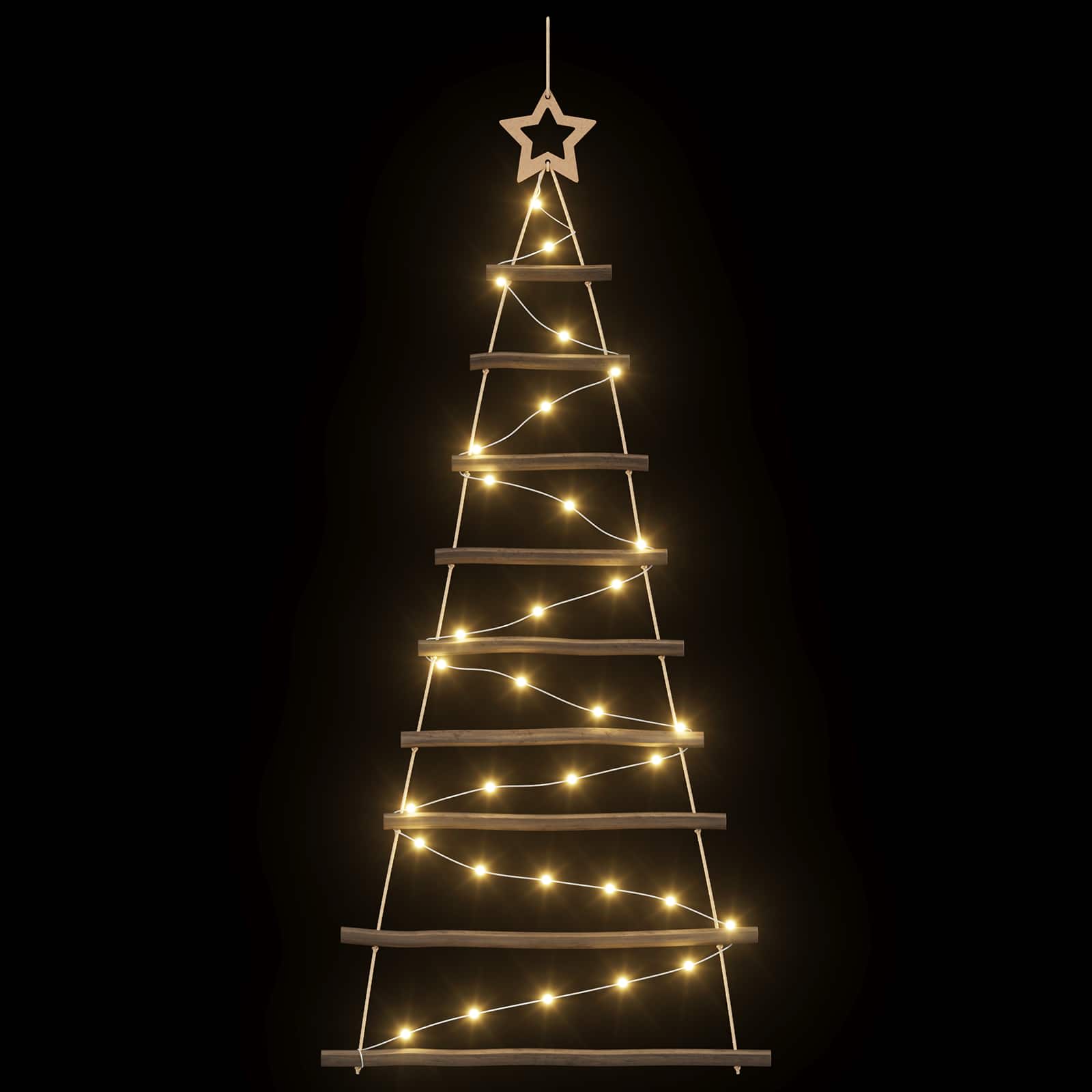 Albero di Natale appeso 120 cm 50 LED Bianco caldo