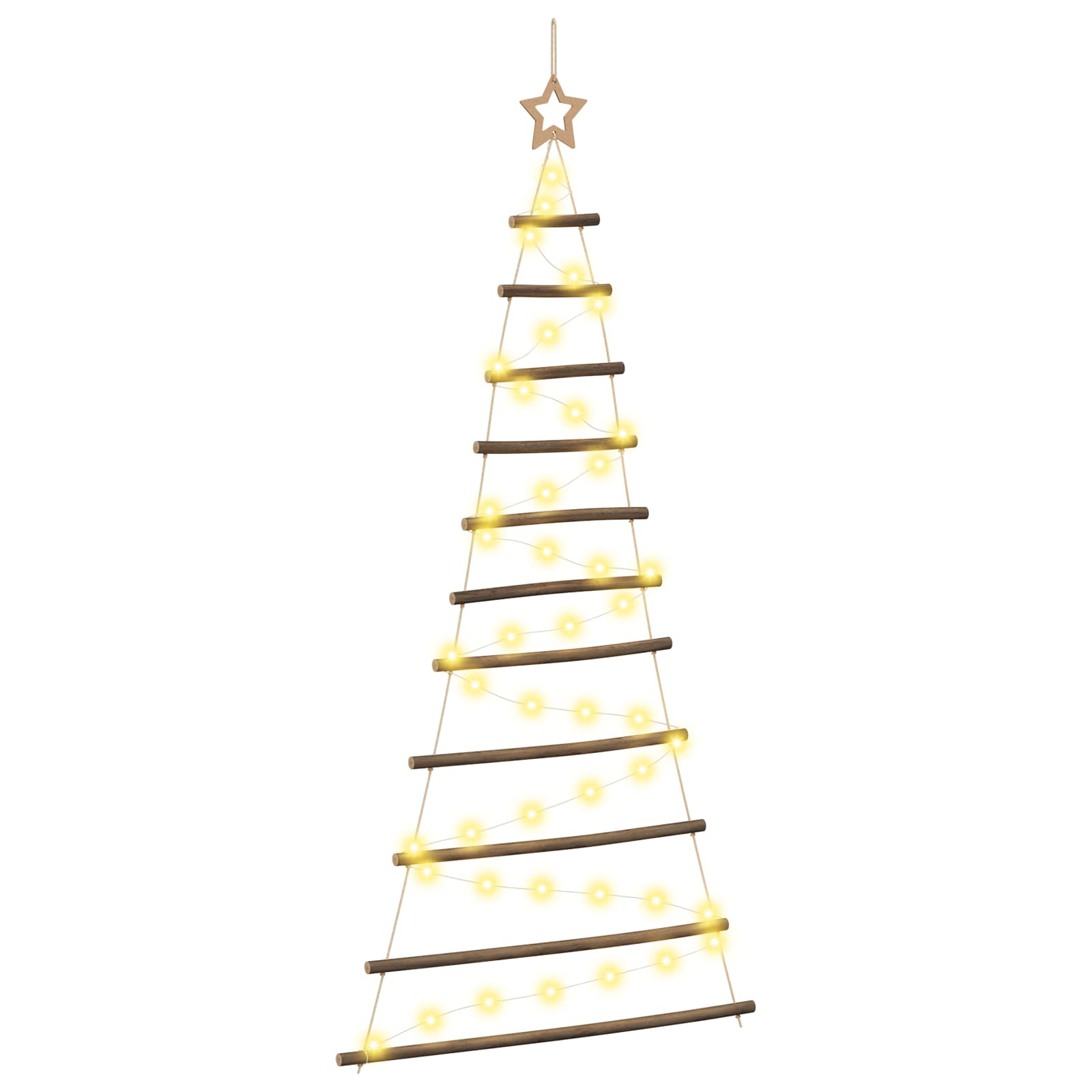 Albero di Natale appeso 150 cm 80 LED Bianco caldo