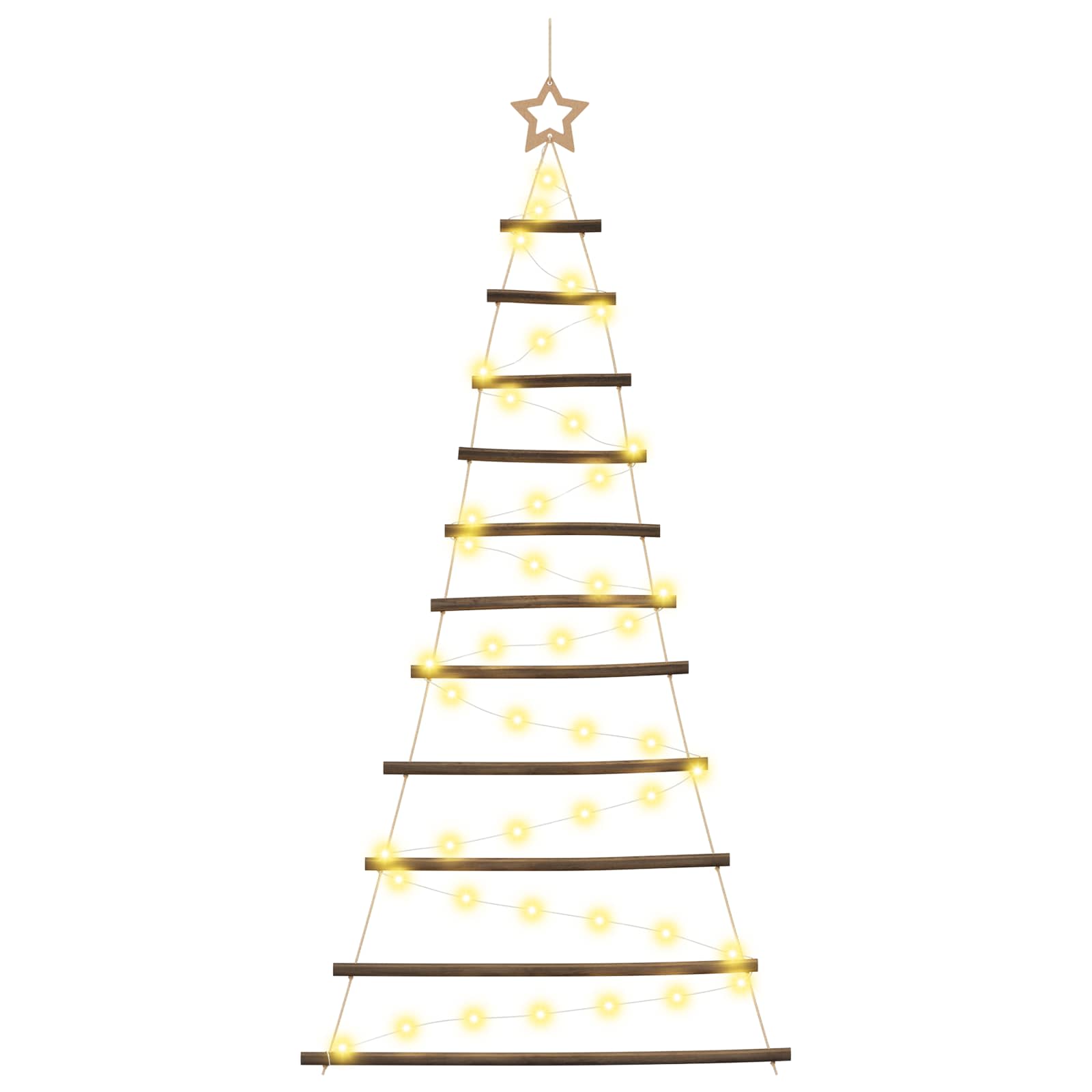 Albero di Natale appeso 150 cm 80 LED Bianco caldo