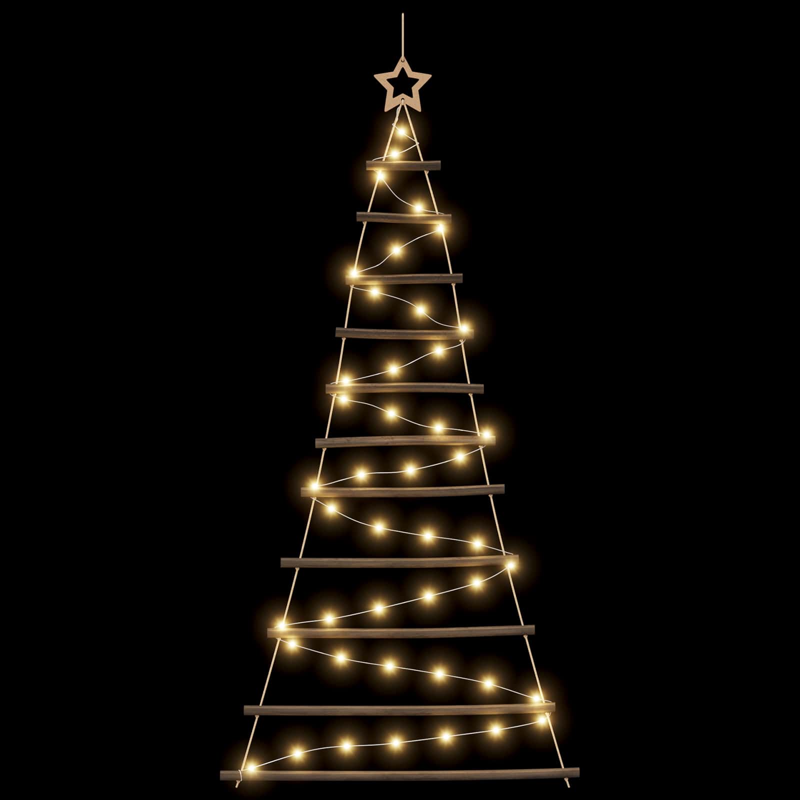Albero di Natale appeso 150 cm 80 LED Bianco caldo