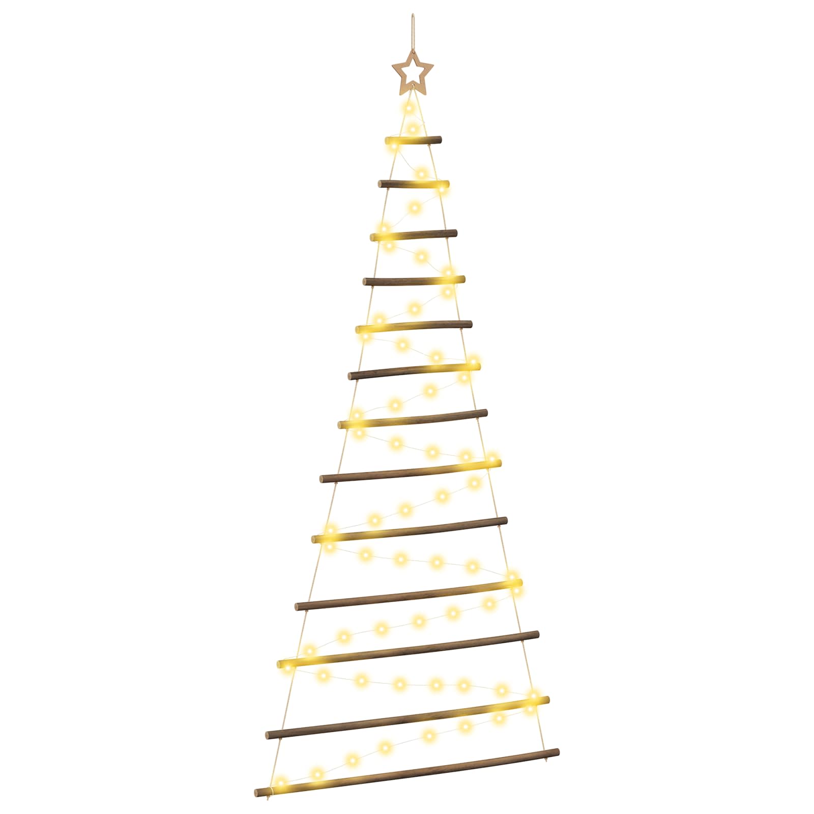 Albero di Natale appeso 180 cm 100 LED Bianco caldo