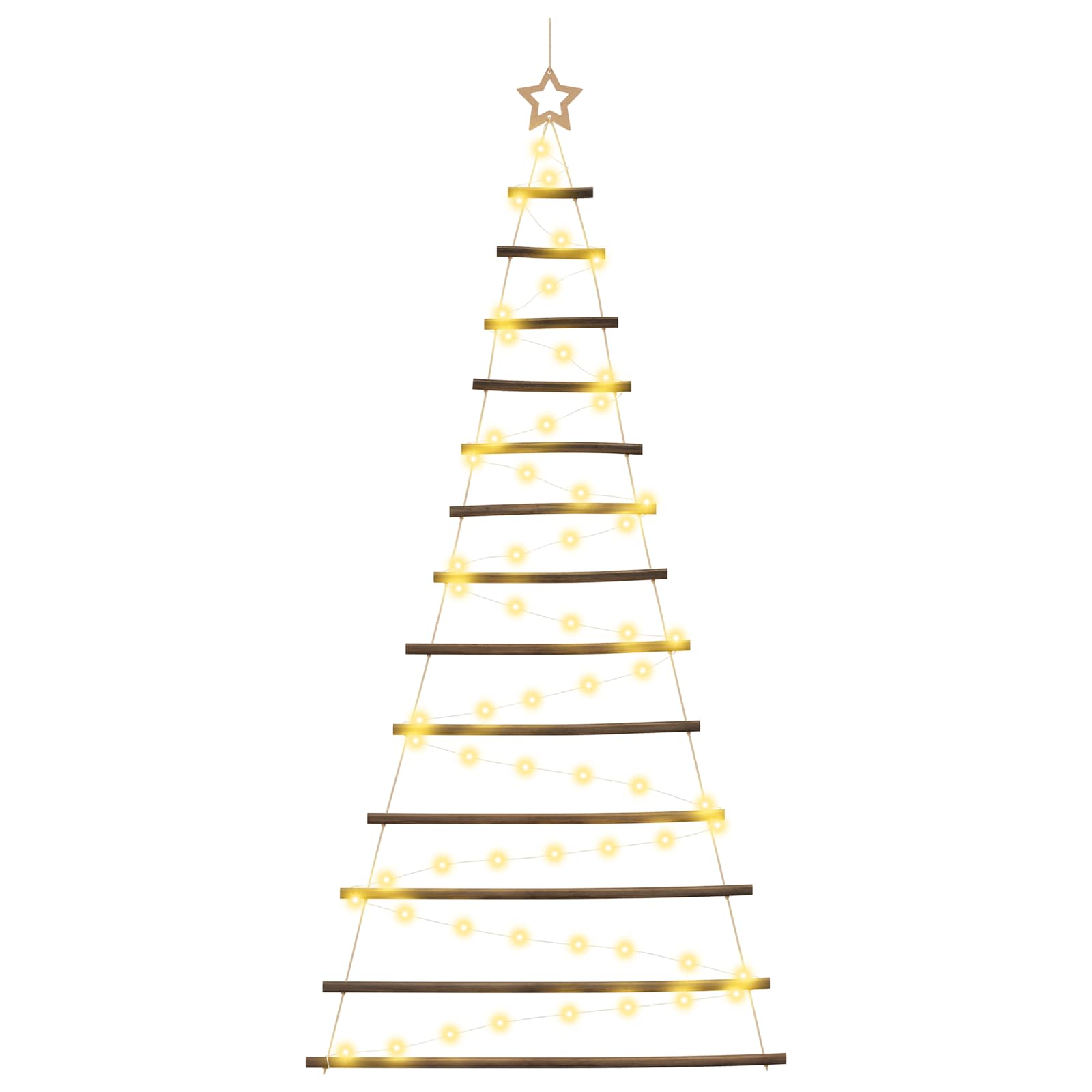 Albero di Natale appeso 180 cm 100 LED Bianco caldo