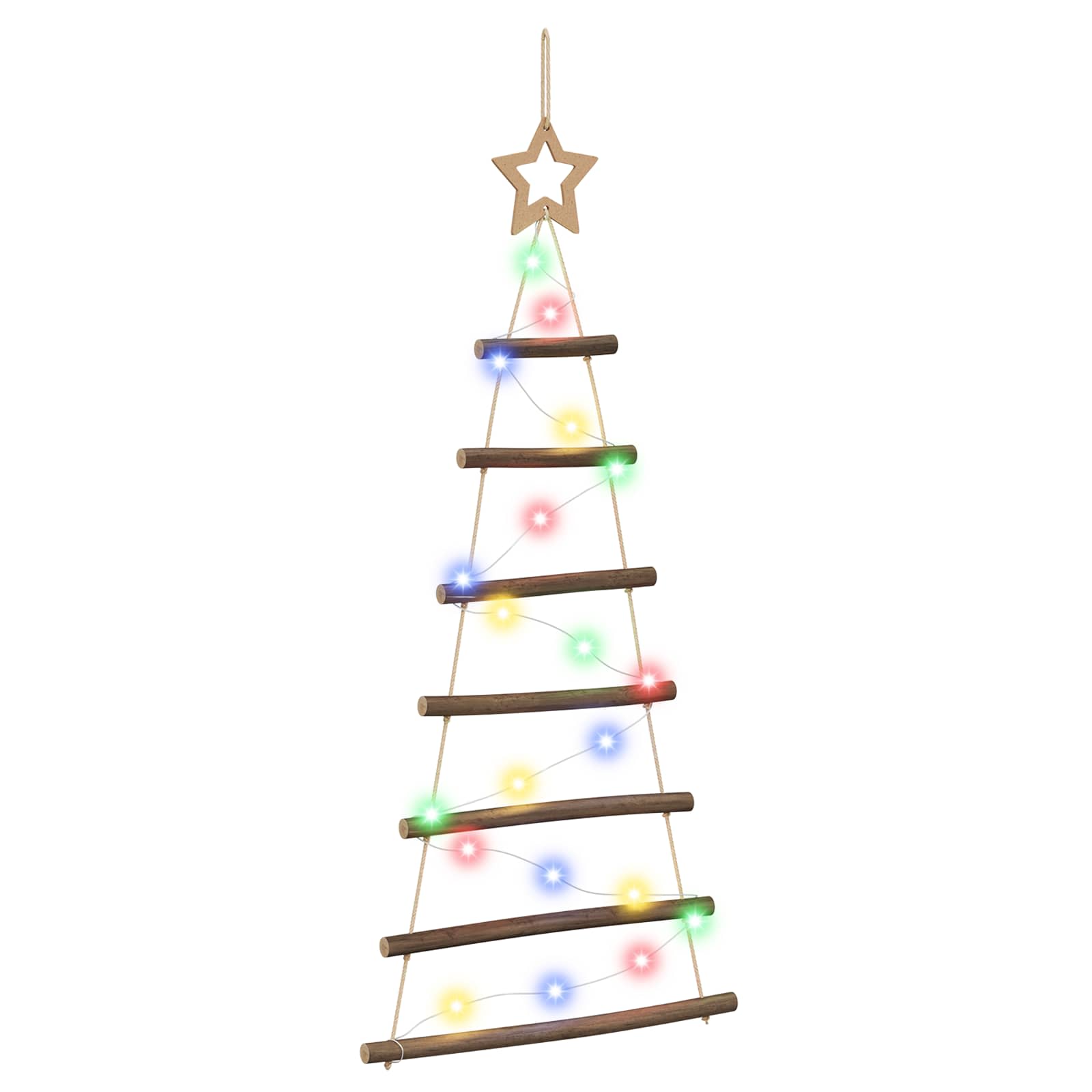 Albero di Natale appeso 90 cm 30 LED Multicolore