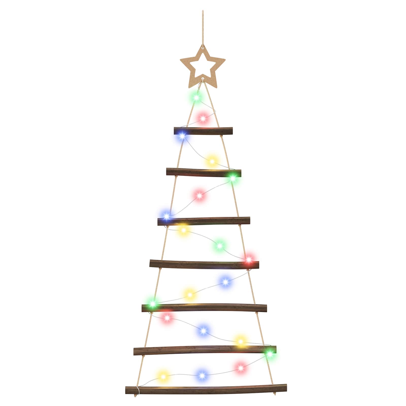 Albero di Natale appeso 90 cm 30 LED Multicolore