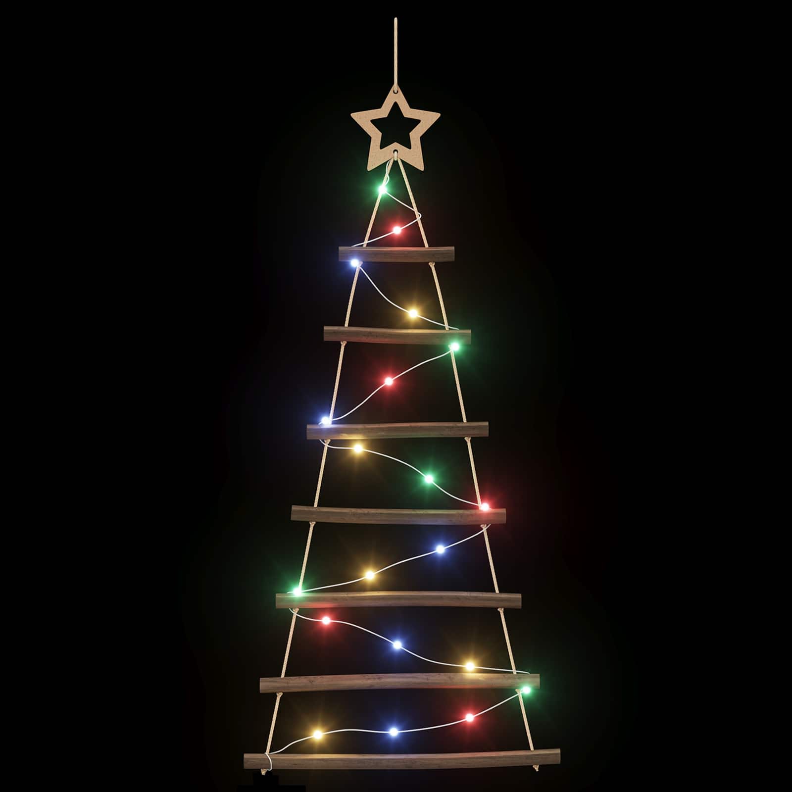 Albero di Natale appeso 90 cm 30 LED Multicolore