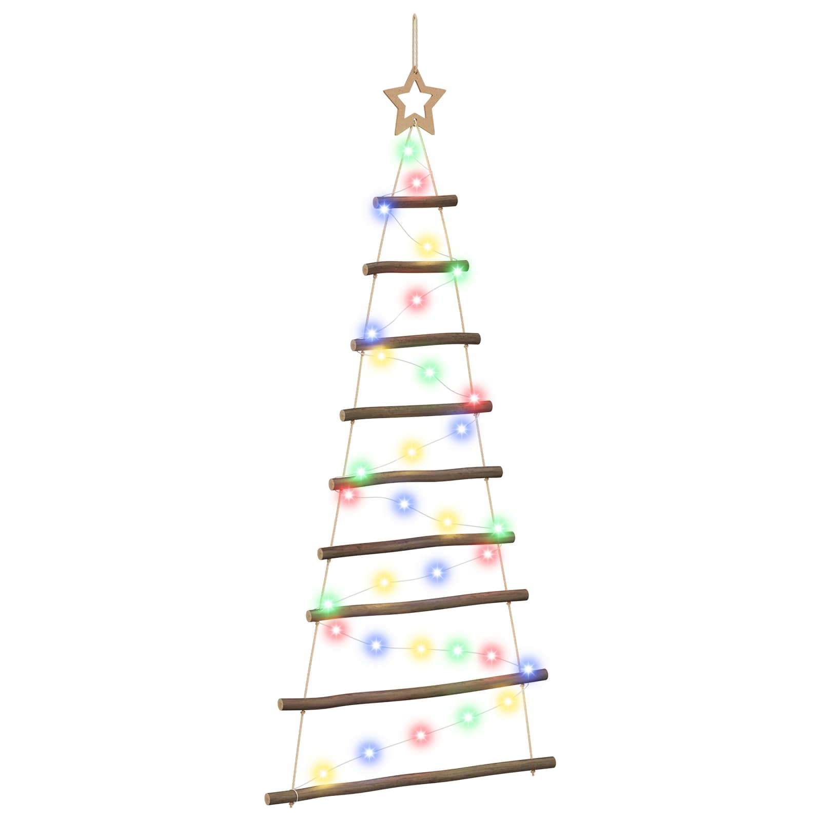 Albero di Natale appeso 120 cm 50 LED Multicolore