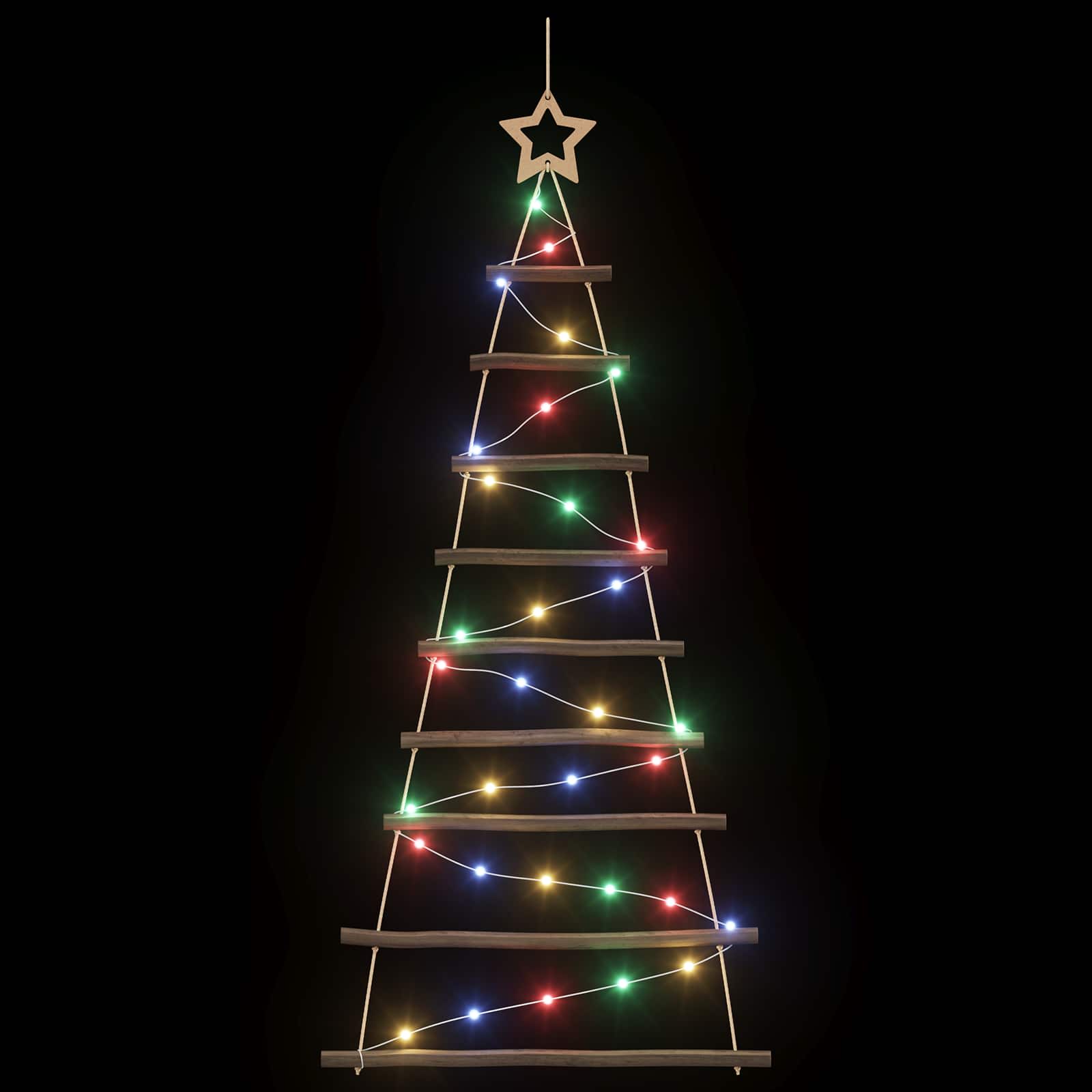 Albero di Natale appeso 120 cm 50 LED Multicolore
