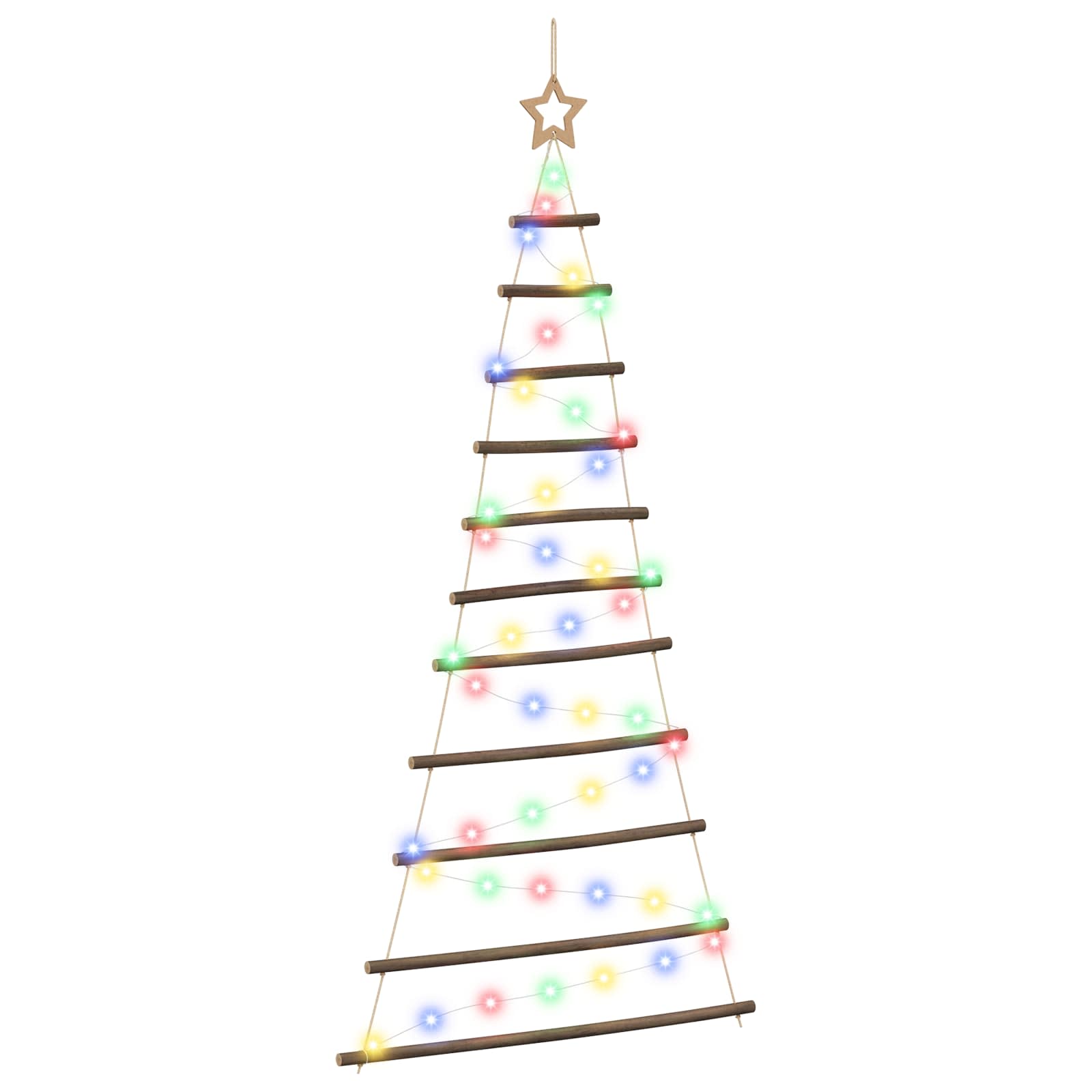 Albero di Natale appeso 150 cm 80 LED Multicolore
