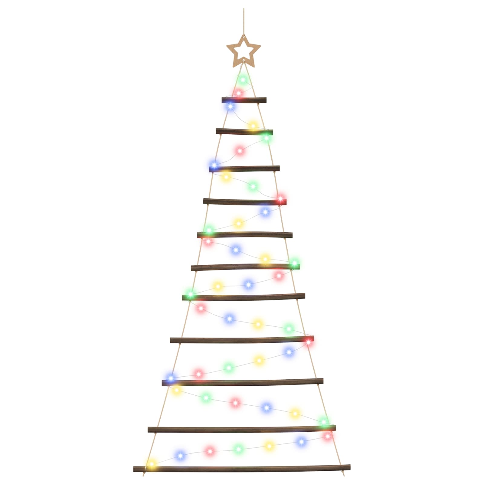 Albero di Natale appeso 150 cm 80 LED Multicolore