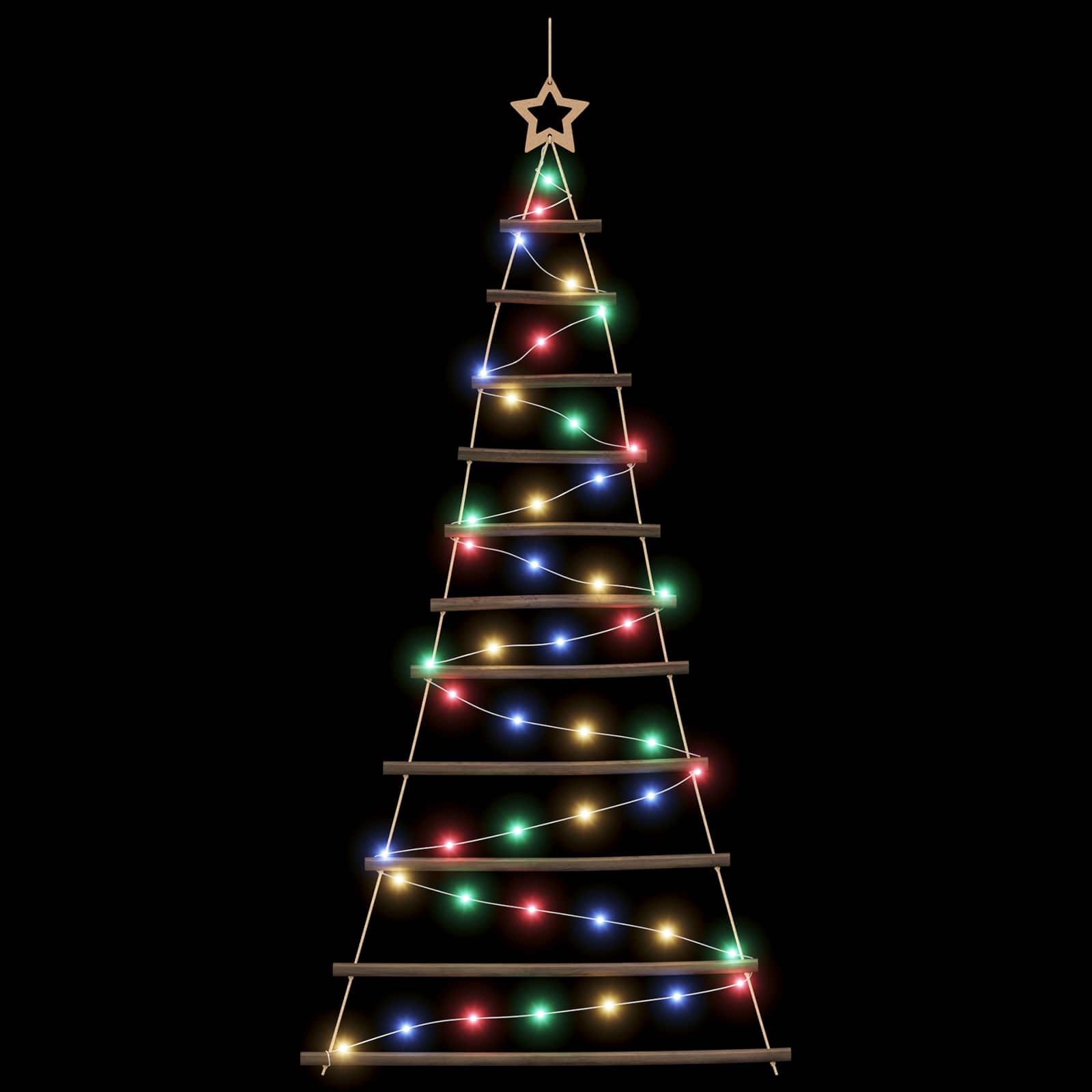 Albero di Natale appeso 150 cm 80 LED Multicolore