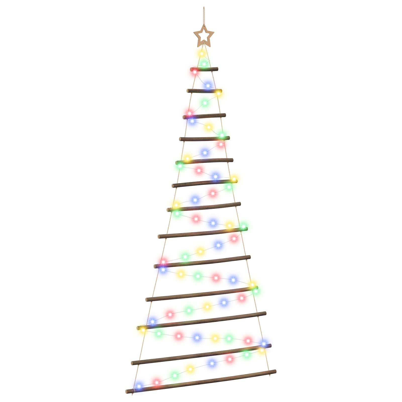 Albero di Natale appeso 180 cm 100 LED Multicolore