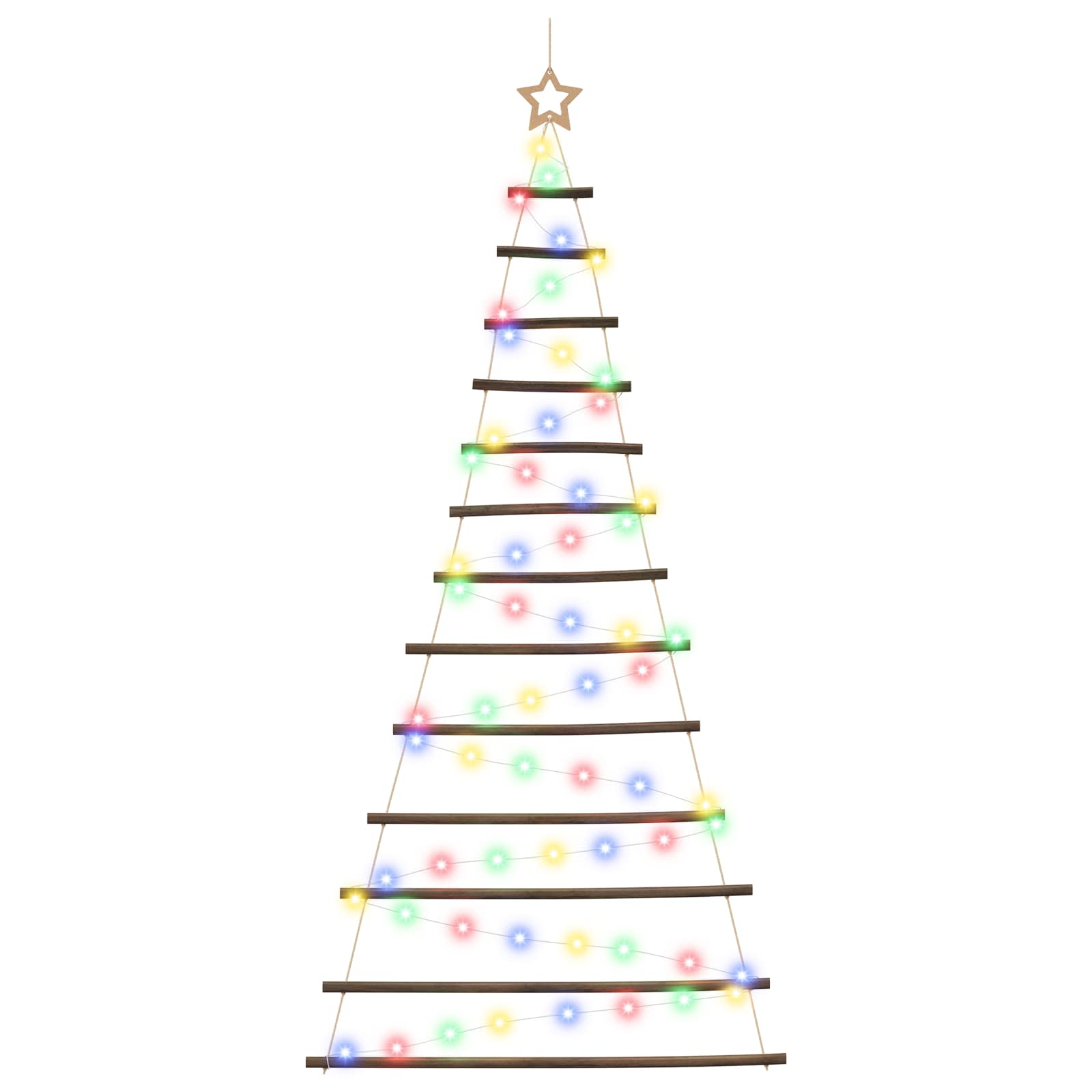 Albero di Natale appeso 180 cm 100 LED Multicolore