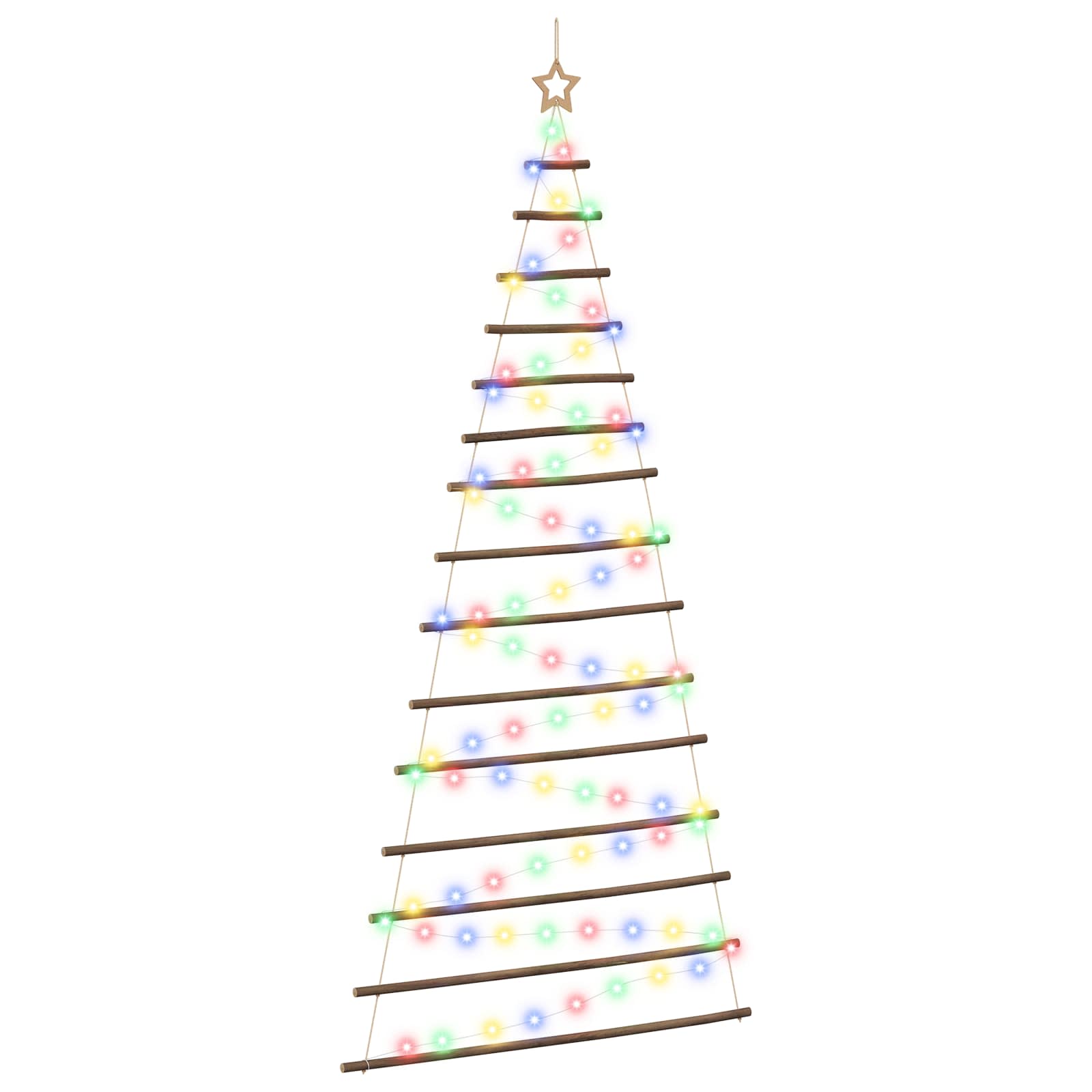 Albero di Natale appeso 210 cm 130 LED Multicolore