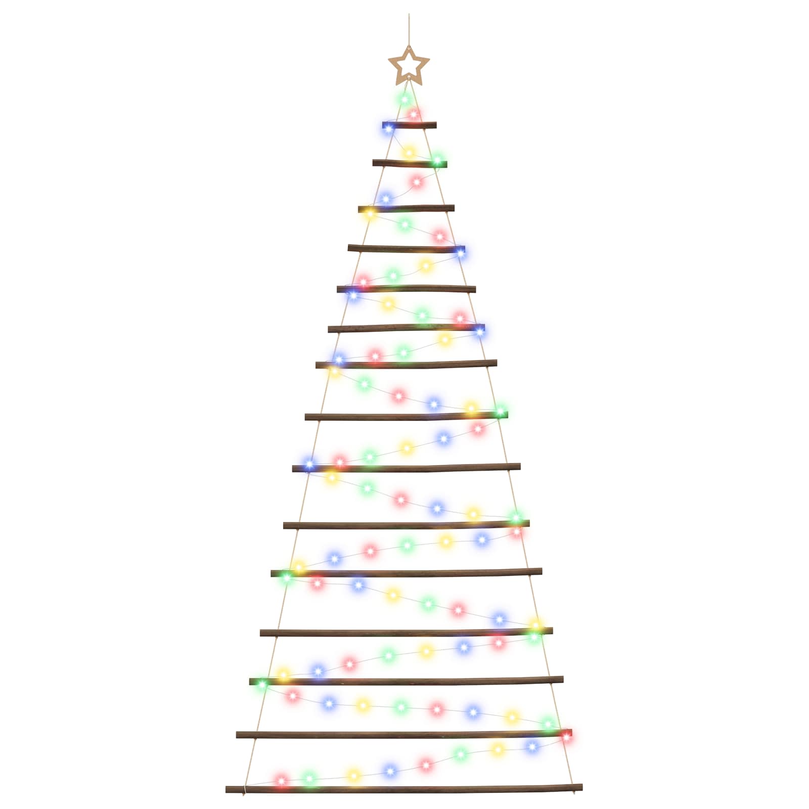 Albero di Natale appeso 210 cm 130 LED Multicolore