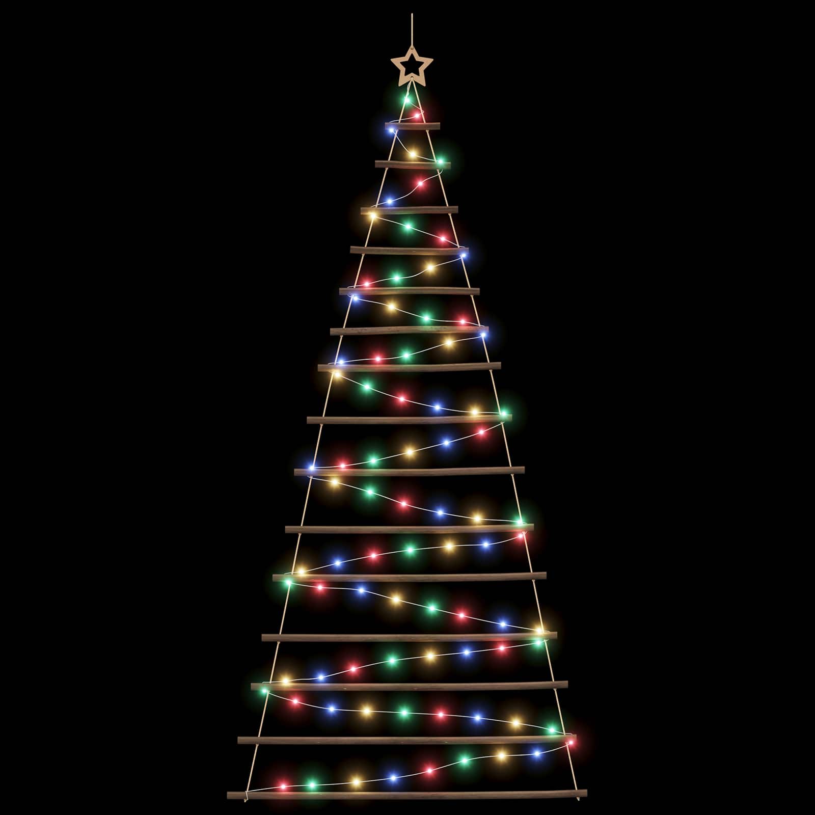 Albero di Natale appeso 210 cm 130 LED Multicolore