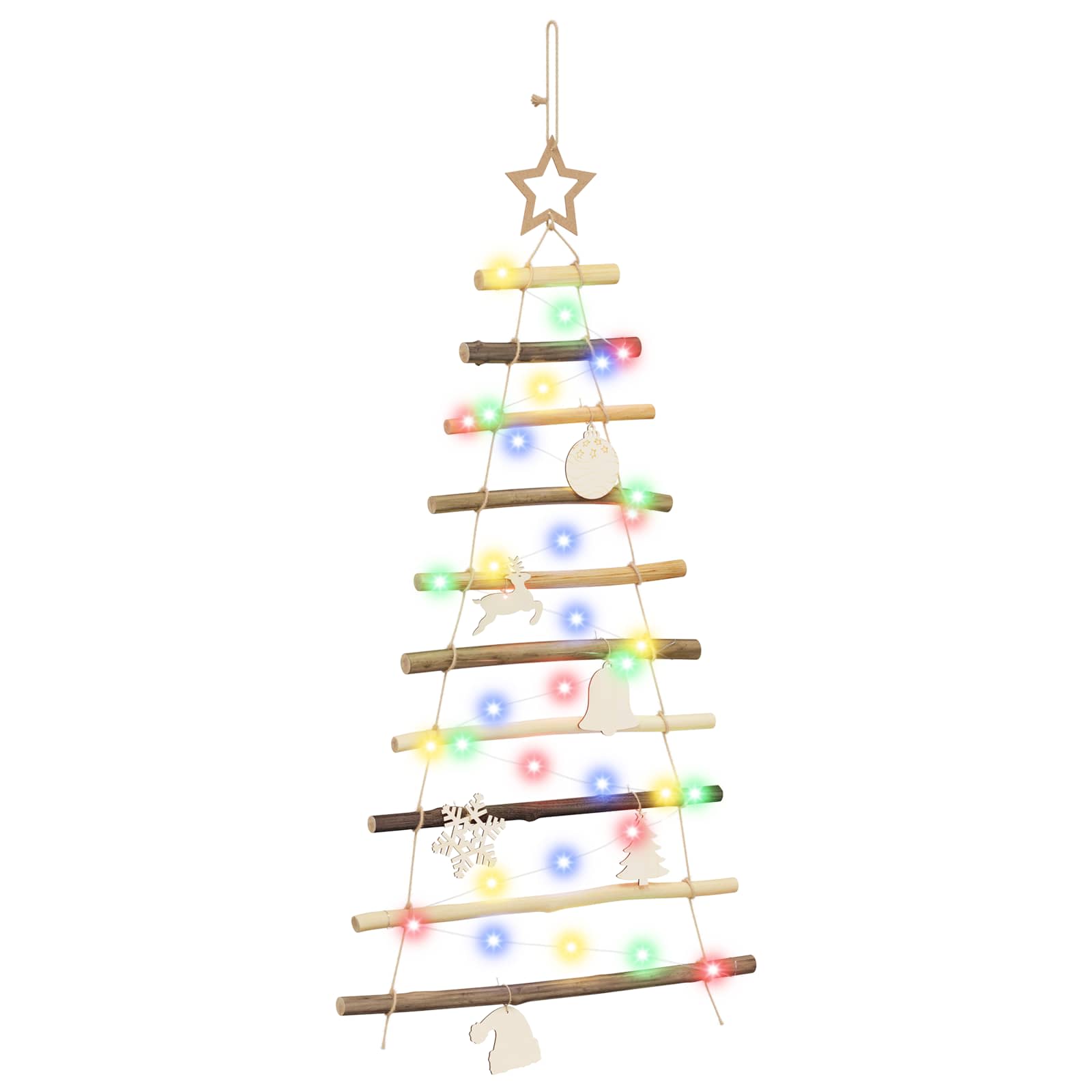 Albero di Natale appeso 90 cm 30 LED Multicolore