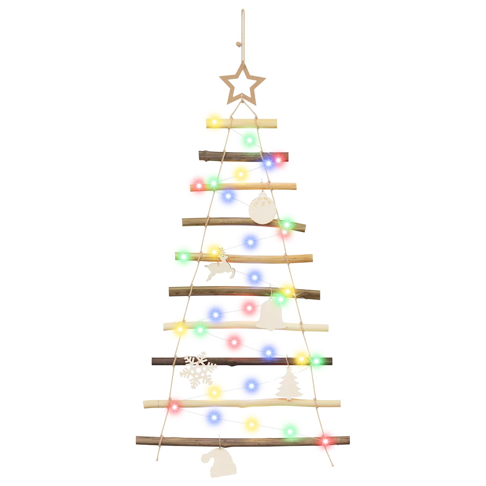 Albero di Natale appeso 90 cm 30 LED Multicolore