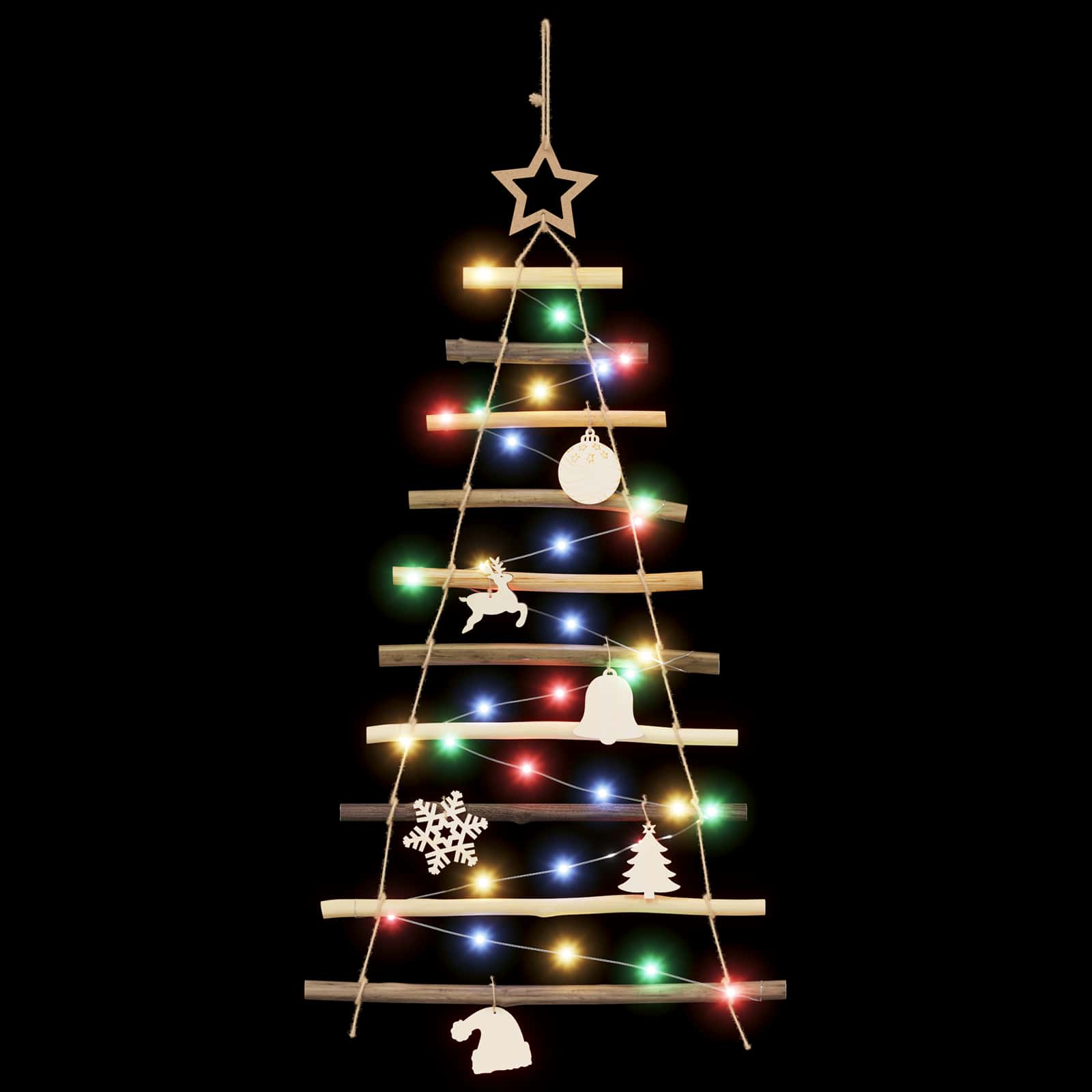 Albero di Natale appeso 90 cm 30 LED Multicolore