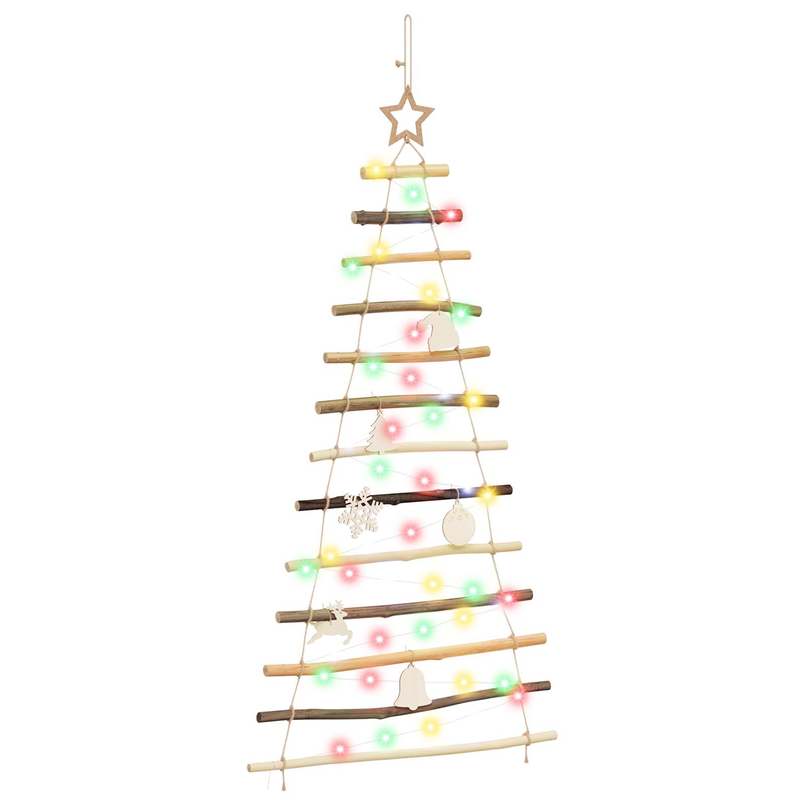 Albero di Natale appeso 120 cm 50 LED Multicolore
