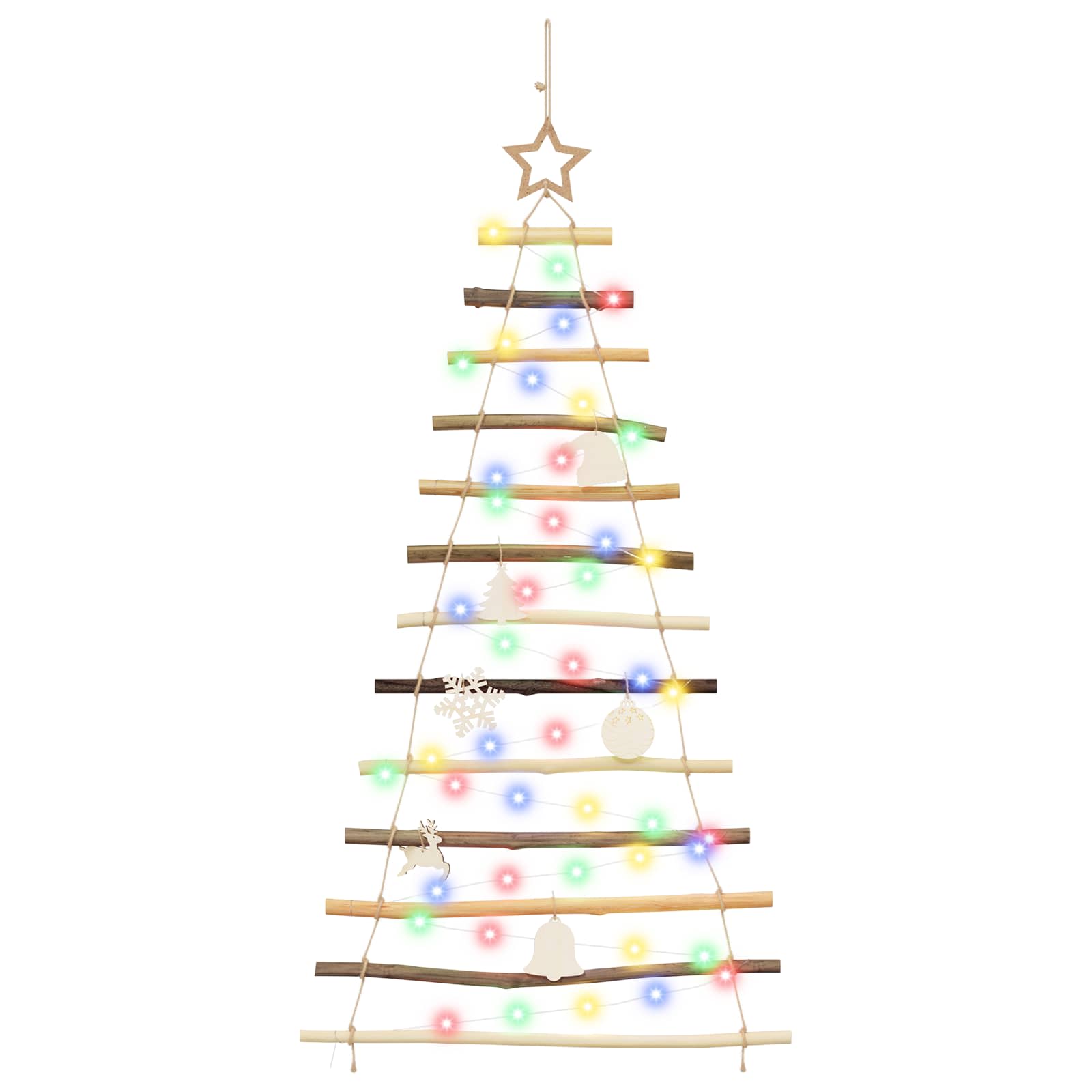 Albero di Natale appeso 120 cm 50 LED Multicolore